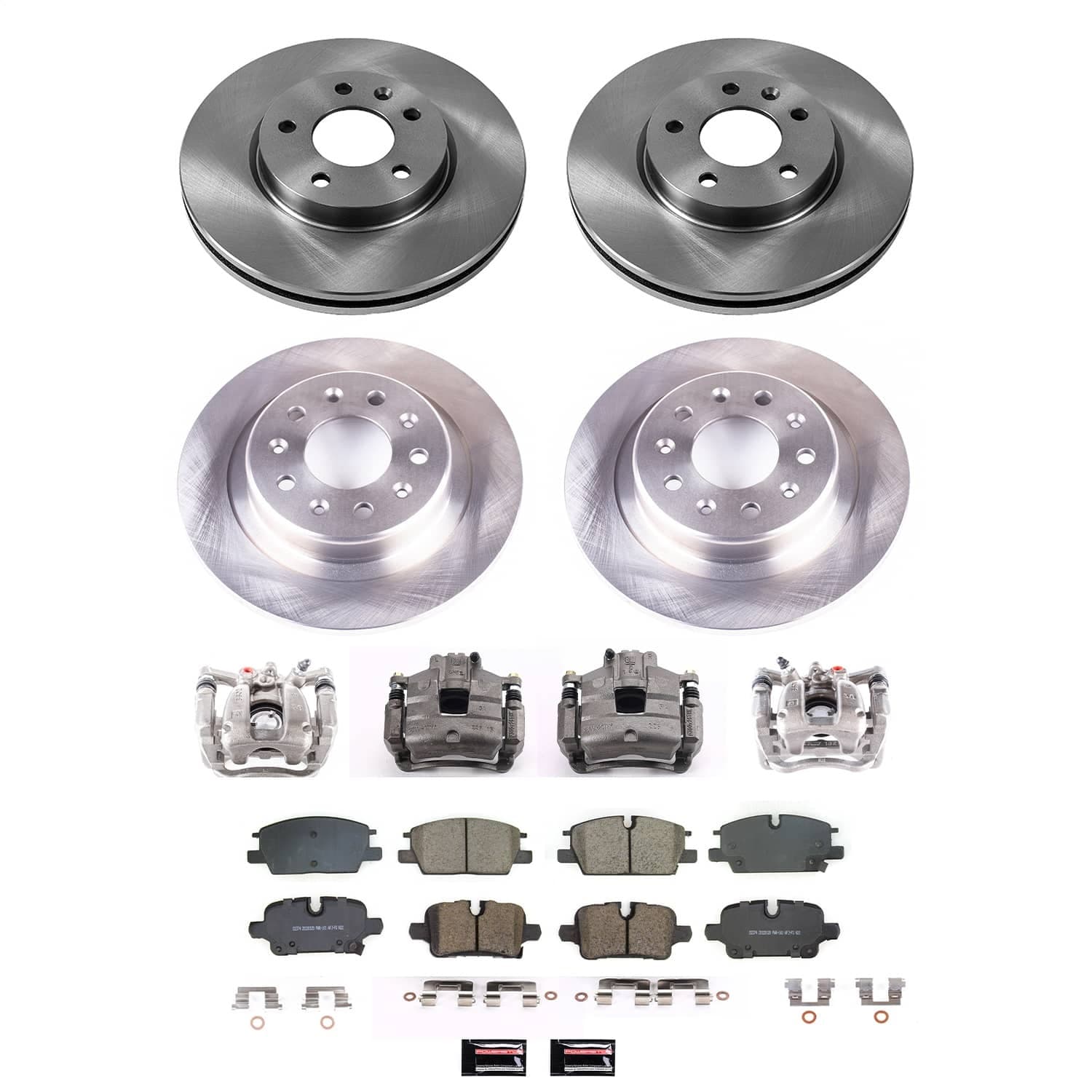 Power Stop - KCOE8799 - Front and Rear - Disc Brake Pad/Caliper and Rotor Kit image 1