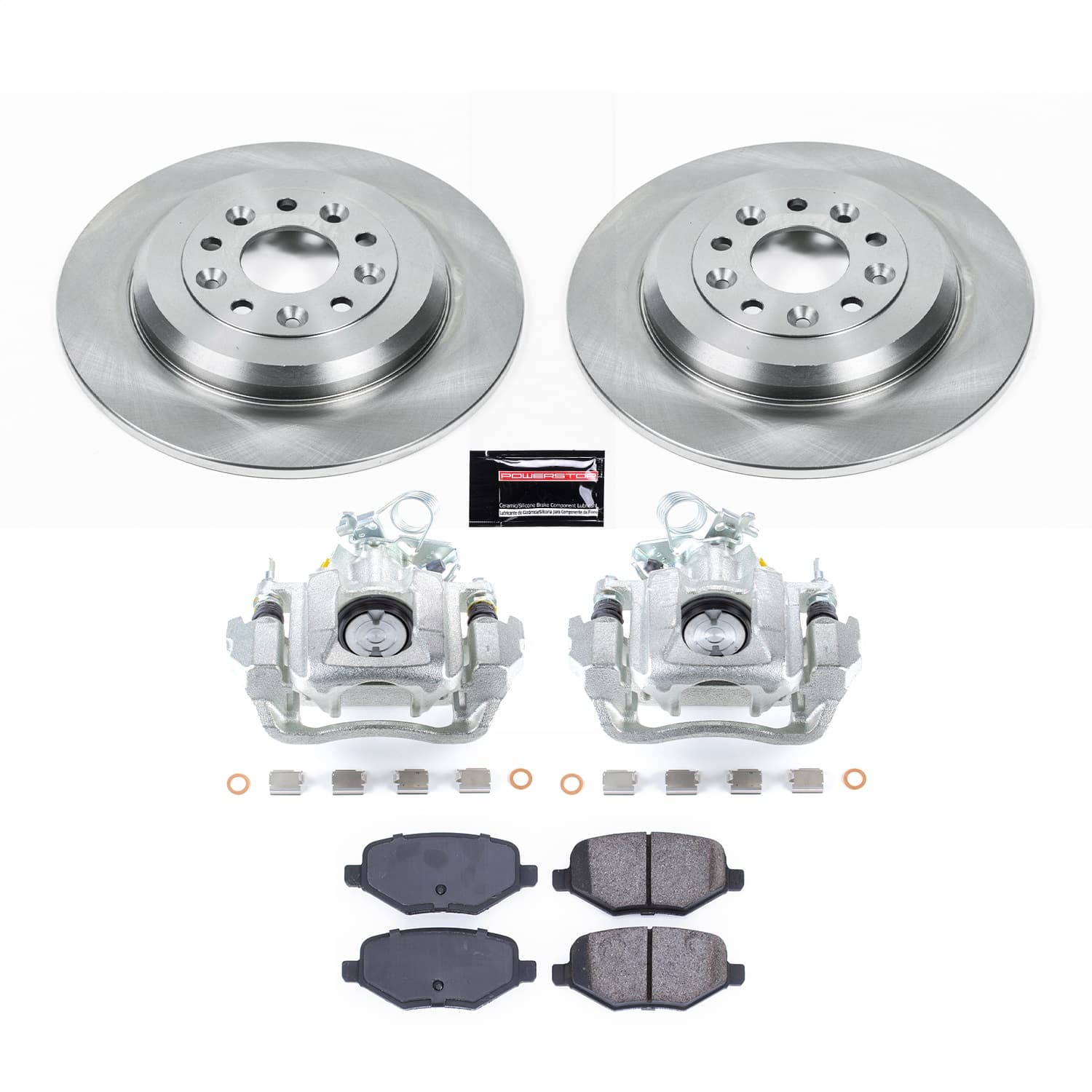 Power Stop - KCOE8846 - Rear - Disc Brake Pad/Caliper and Rotor Kit image 1