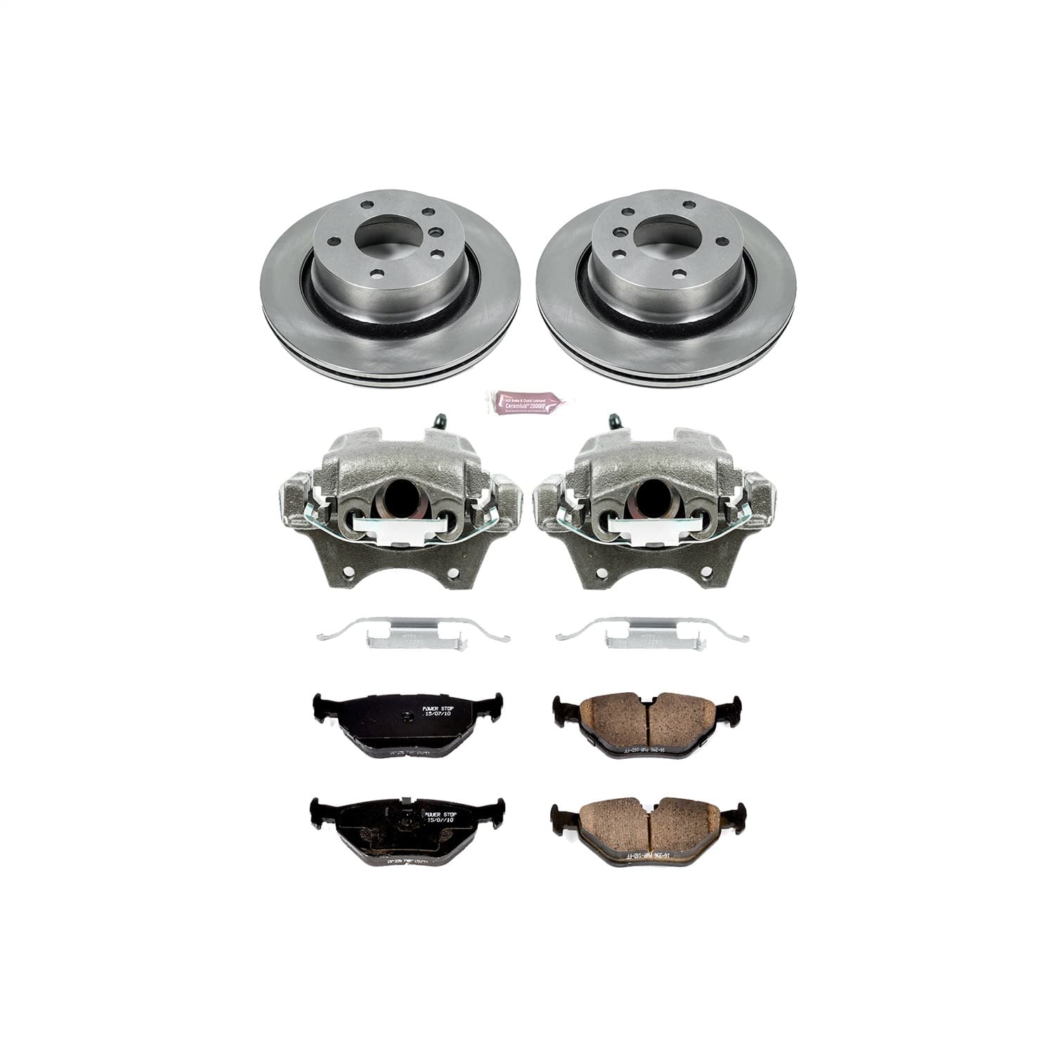 Power Stop - KCOE962 - Rear - Disc Brake Pad/Caliper and Rotor Kit image 1