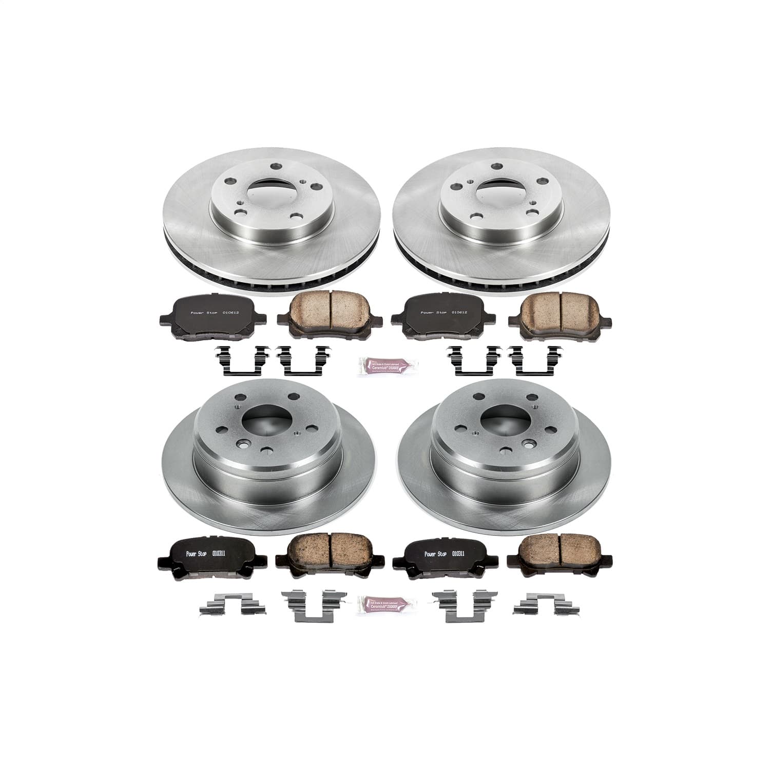 Power Stop - KOE1060 - Front and Rear - Disc Brake Pad and Rotor Kit image 1