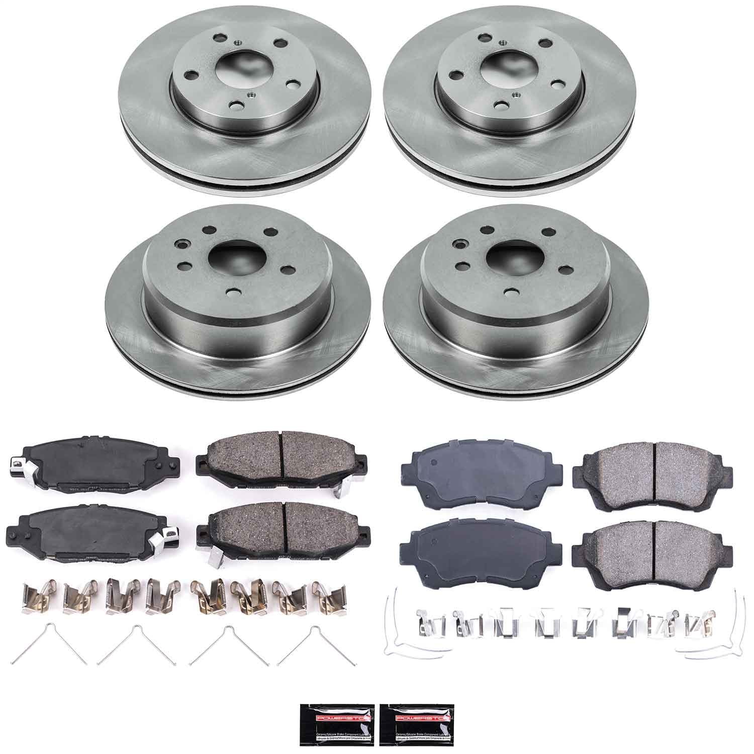 Power Stop - KOE1071 - Front and Rear - Disc Brake Pad and Rotor Kit image 1