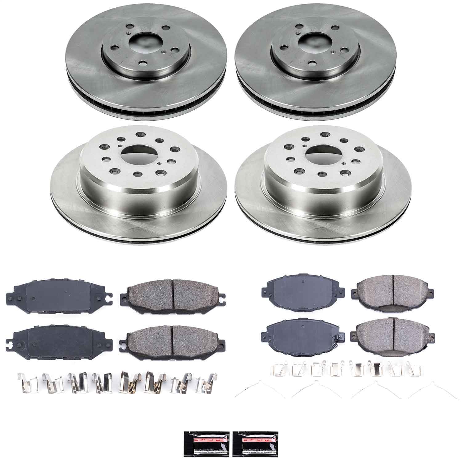 Power Stop - KOE1074 - Front and Rear - Disc Brake Pad and Rotor Kit image 1