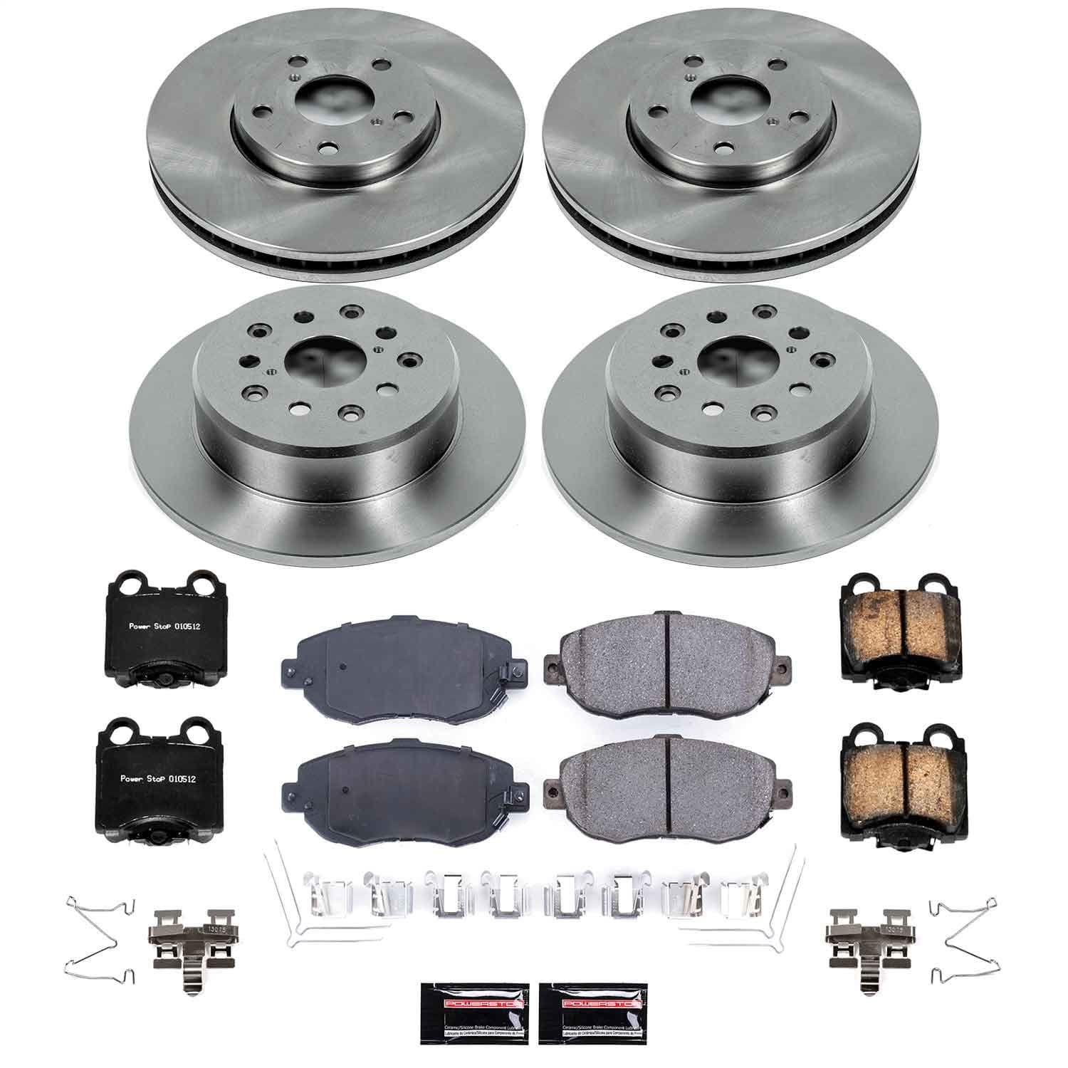 Power Stop - KOE1079 - Front and Rear - Disc Brake Pad and Rotor Kit image 1