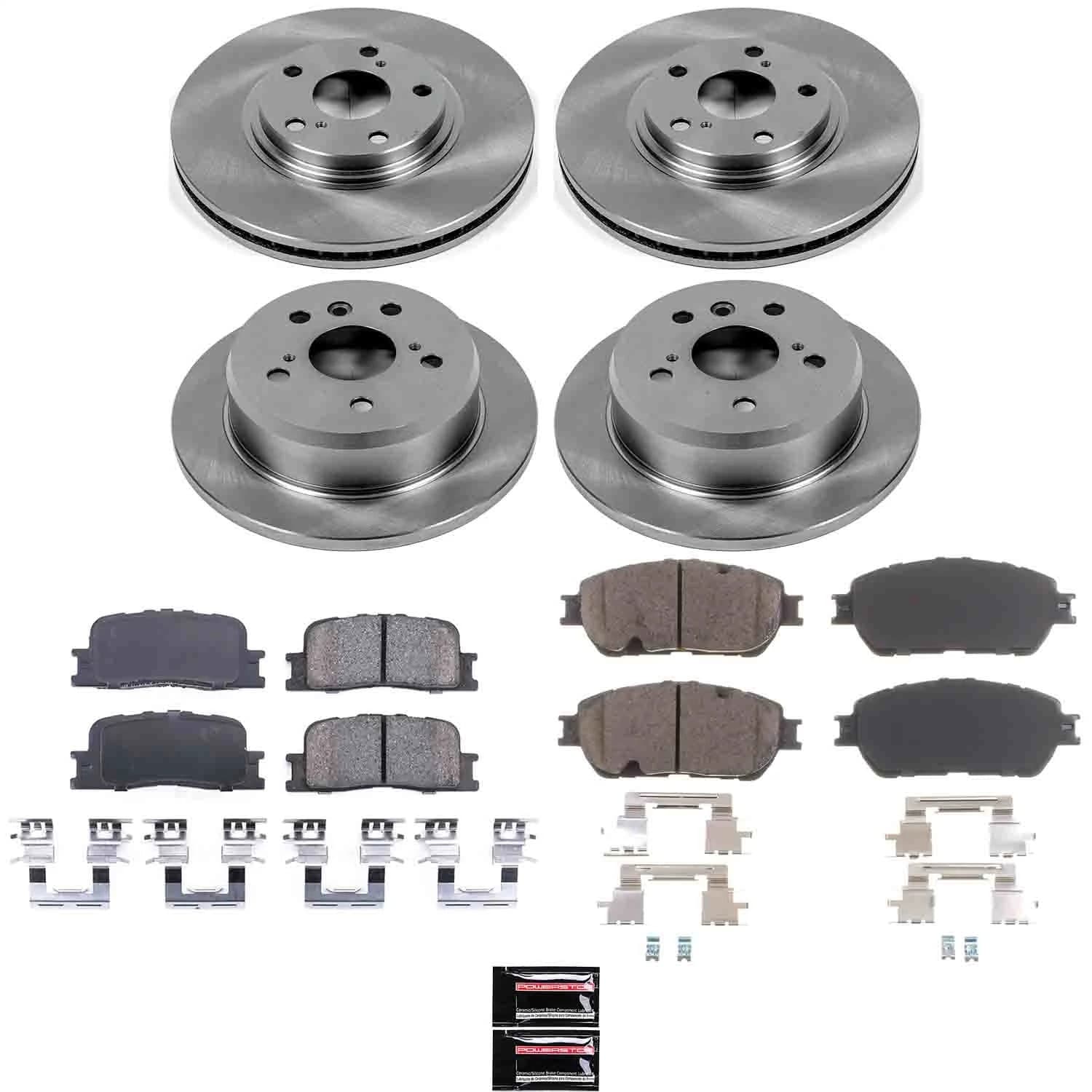 Power Stop - KOE1142 - Front and Rear - Disc Brake Pad and Rotor Kit image 1