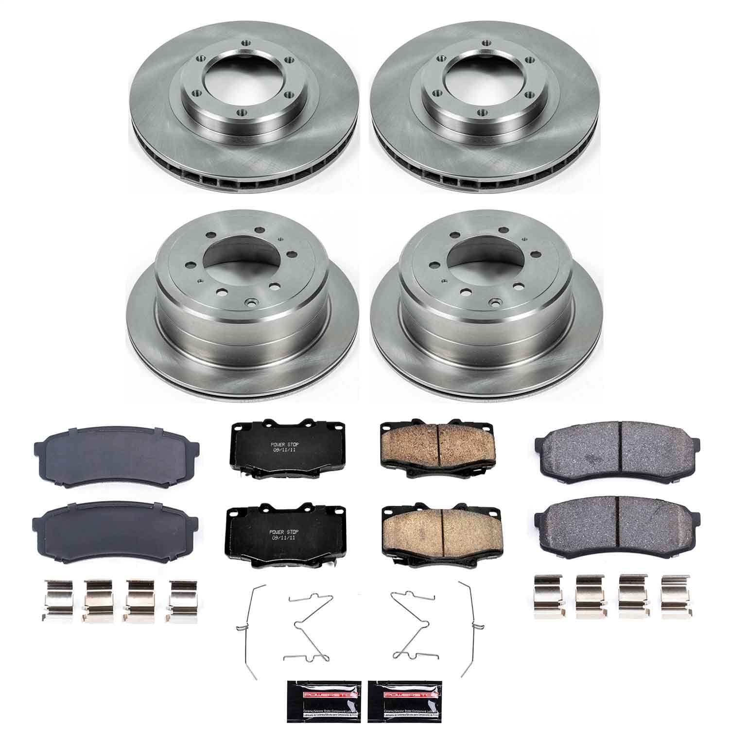 Power Stop - KOE1155 - Front and Rear - Disc Brake Pad and Rotor Kit image 1
