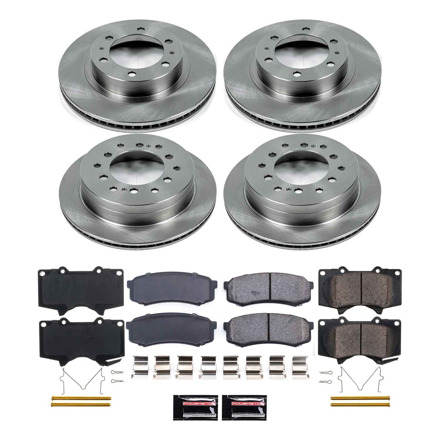 Power Stop - KOE138 - Front and Rear - Disc Brake Pad and Rotor Kit image 1