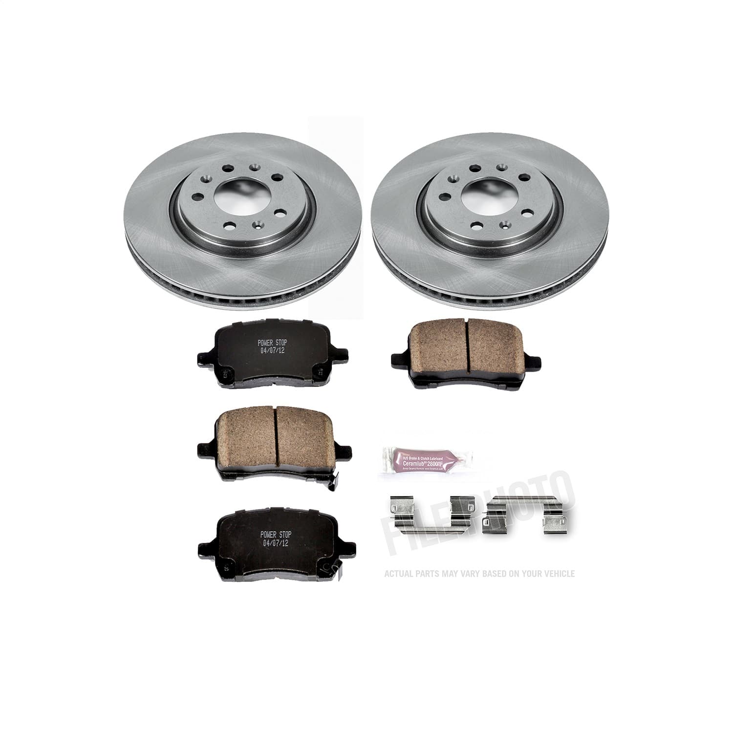Power Stop - KOE1433 - Front - Disc Brake Pad and Rotor Kit image 1