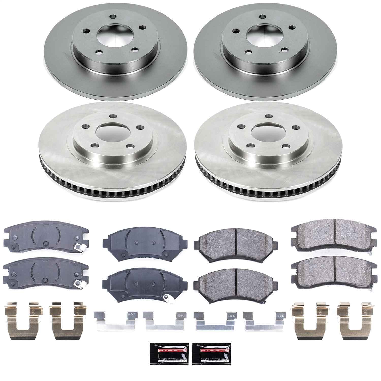 Power Stop - KOE1543 - Front and Rear - Disc Brake Pad and Rotor Kit image 1