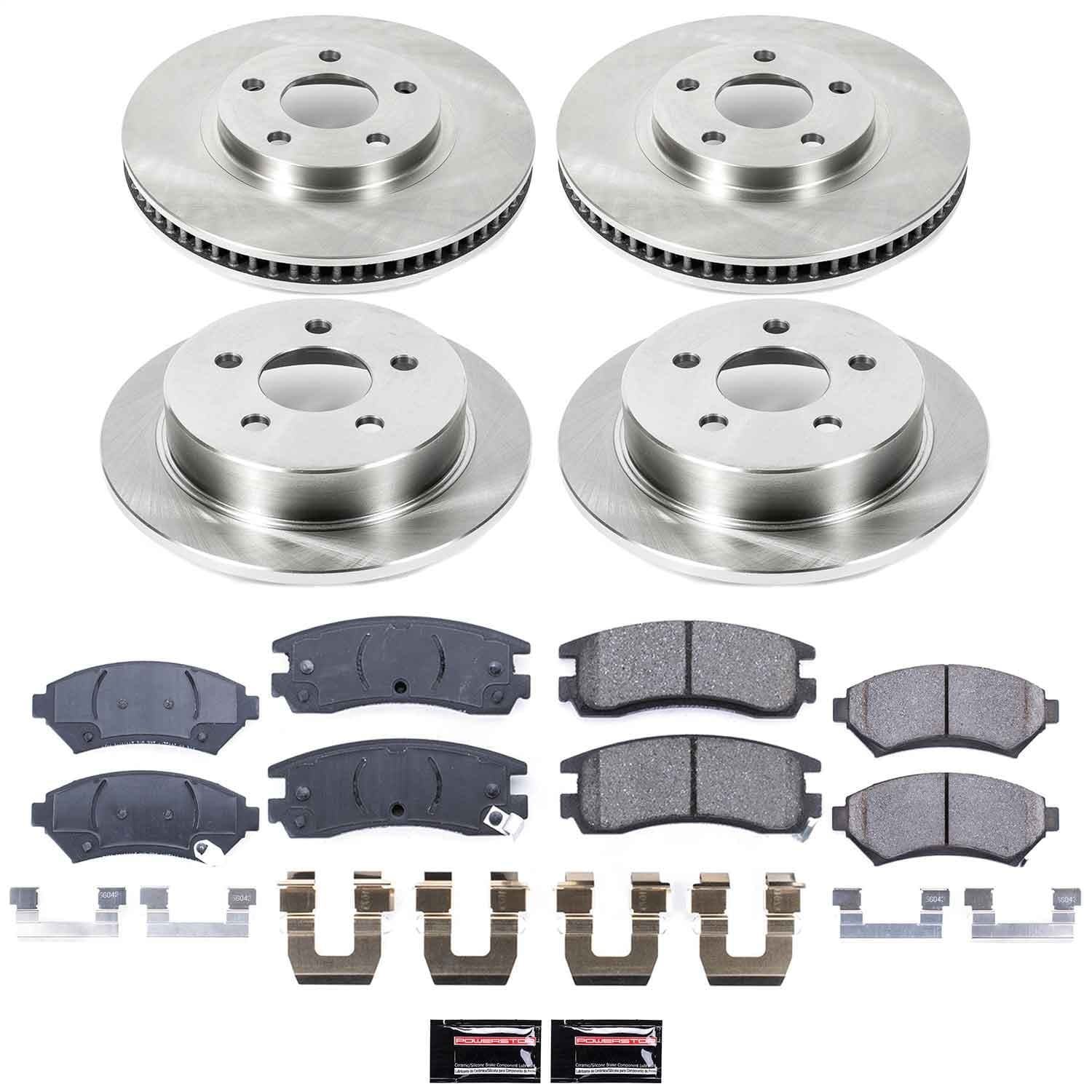 Power Stop - KOE1544 - Front and Rear - Disc Brake Pad and Rotor Kit image 1