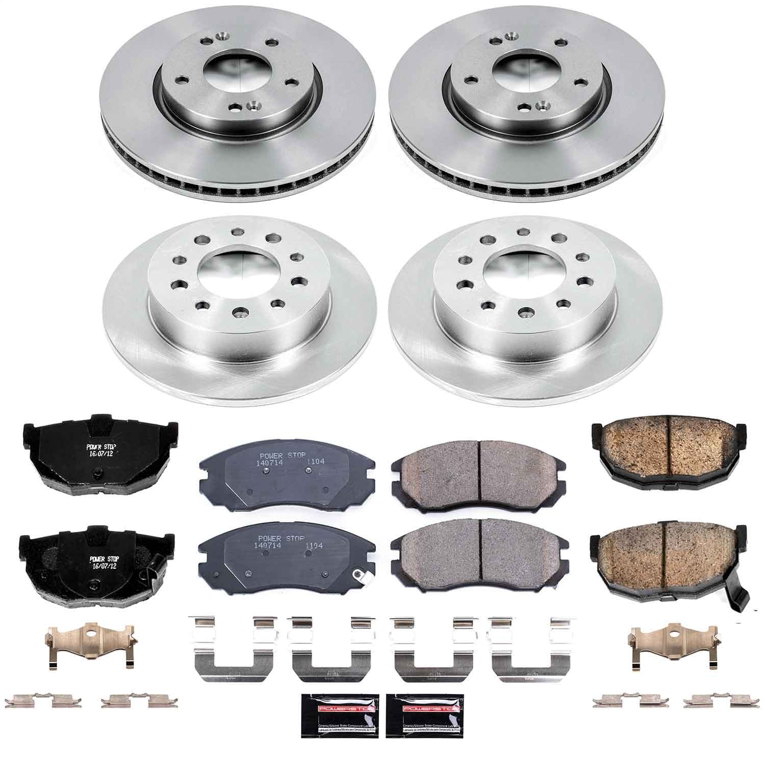 Power Stop - KOE164 - Front and Rear - Disc Brake Pad and Rotor Kit image 1