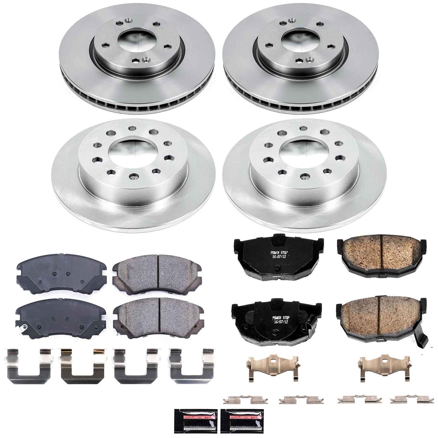 Power Stop - KOE166 - Front and Rear - Disc Brake Pad and Rotor Kit image 1