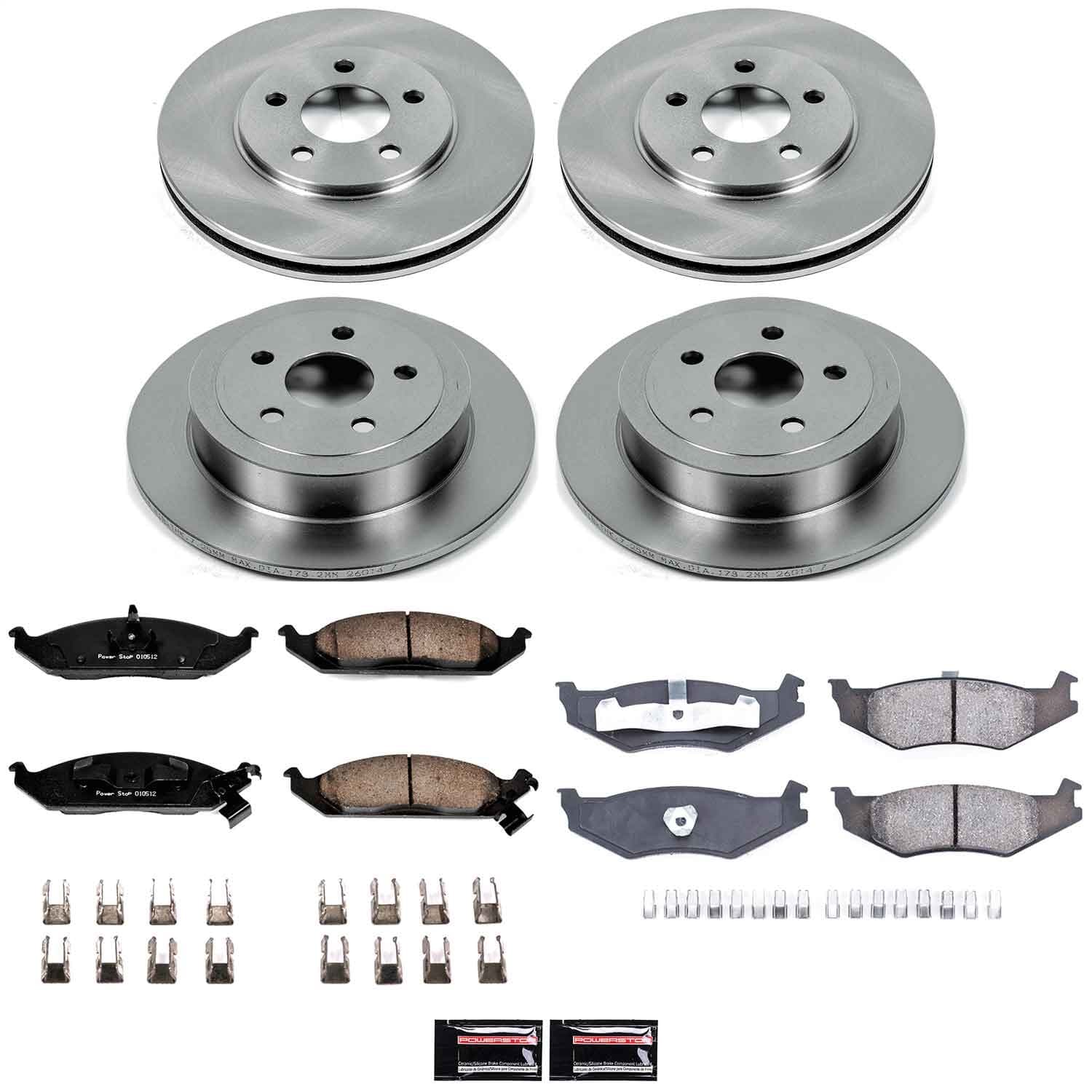 Power Stop - KOE1677 - Front and Rear - Disc Brake Pad and Rotor Kit image 1
