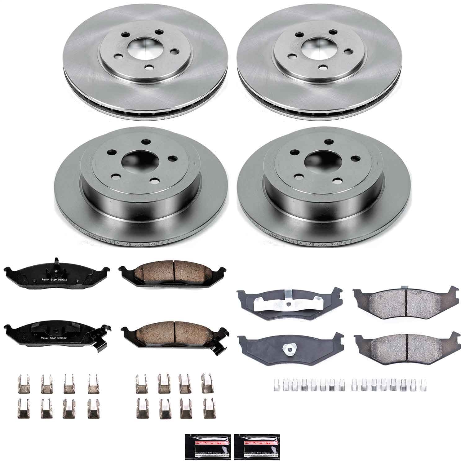 Power Stop - KOE1680 - Front and Rear - Disc Brake Pad and Rotor Kit image 1