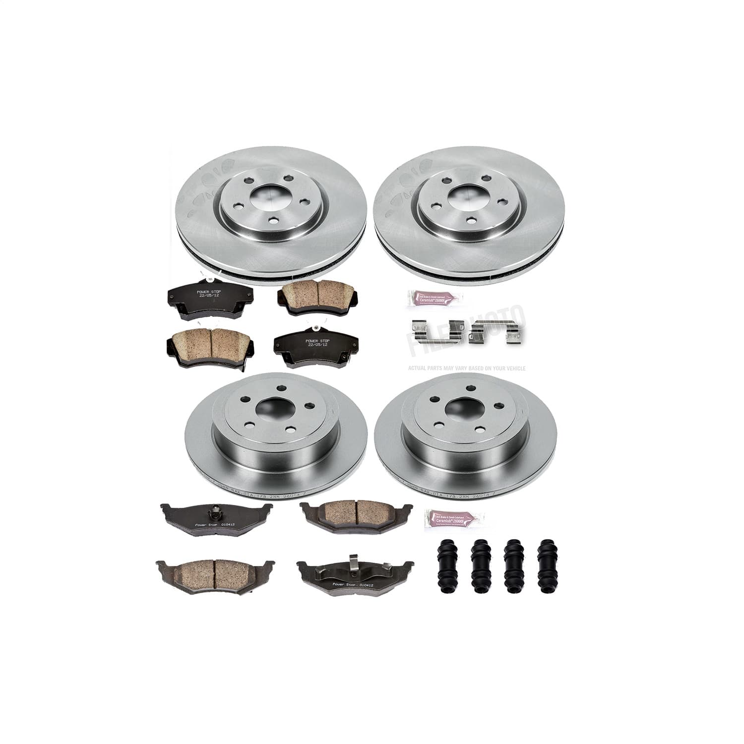 Power Stop - KOE1707 - Front and Rear - Disc Brake Pad and Rotor Kit image 1