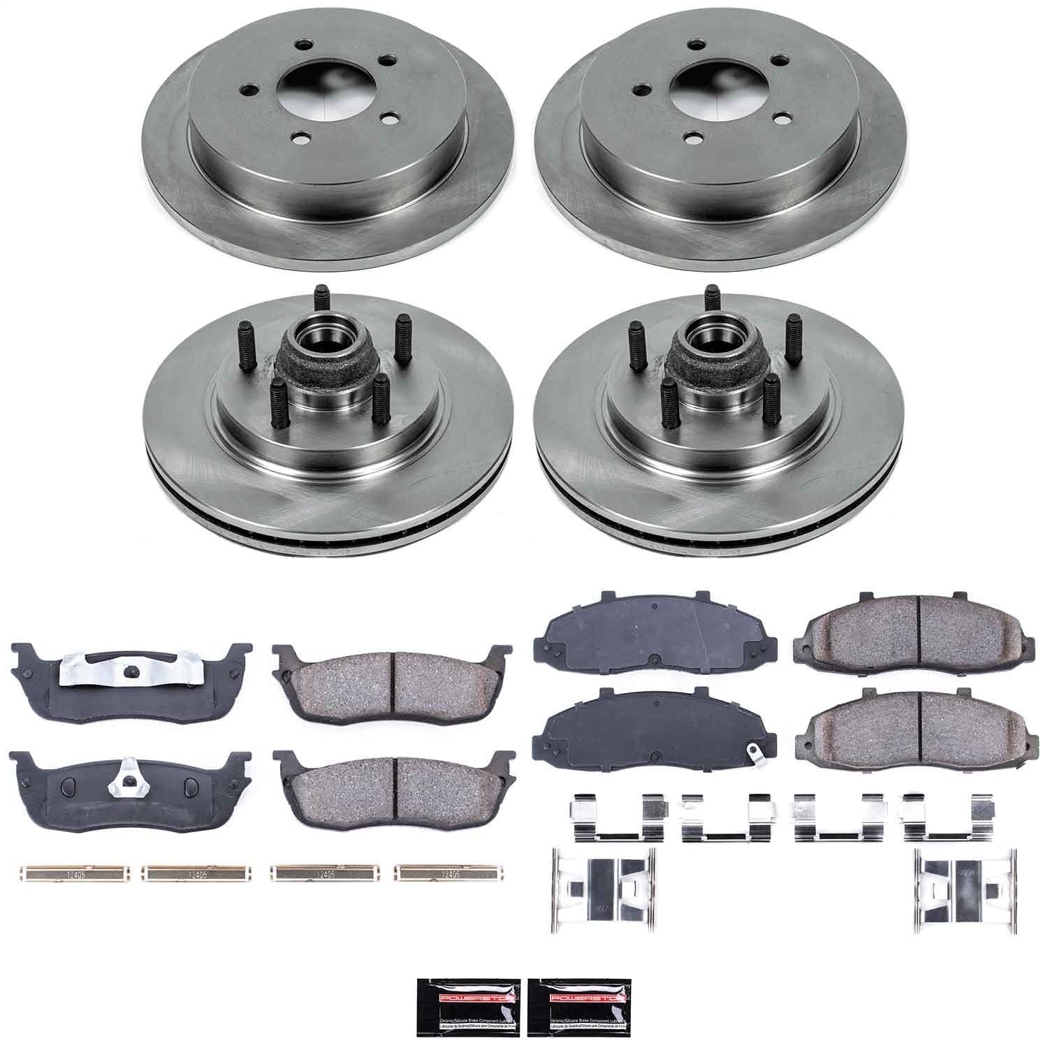 Power Stop - KOE1915 - Front and Rear - Disc Brake Pad and Rotor Kit image 1