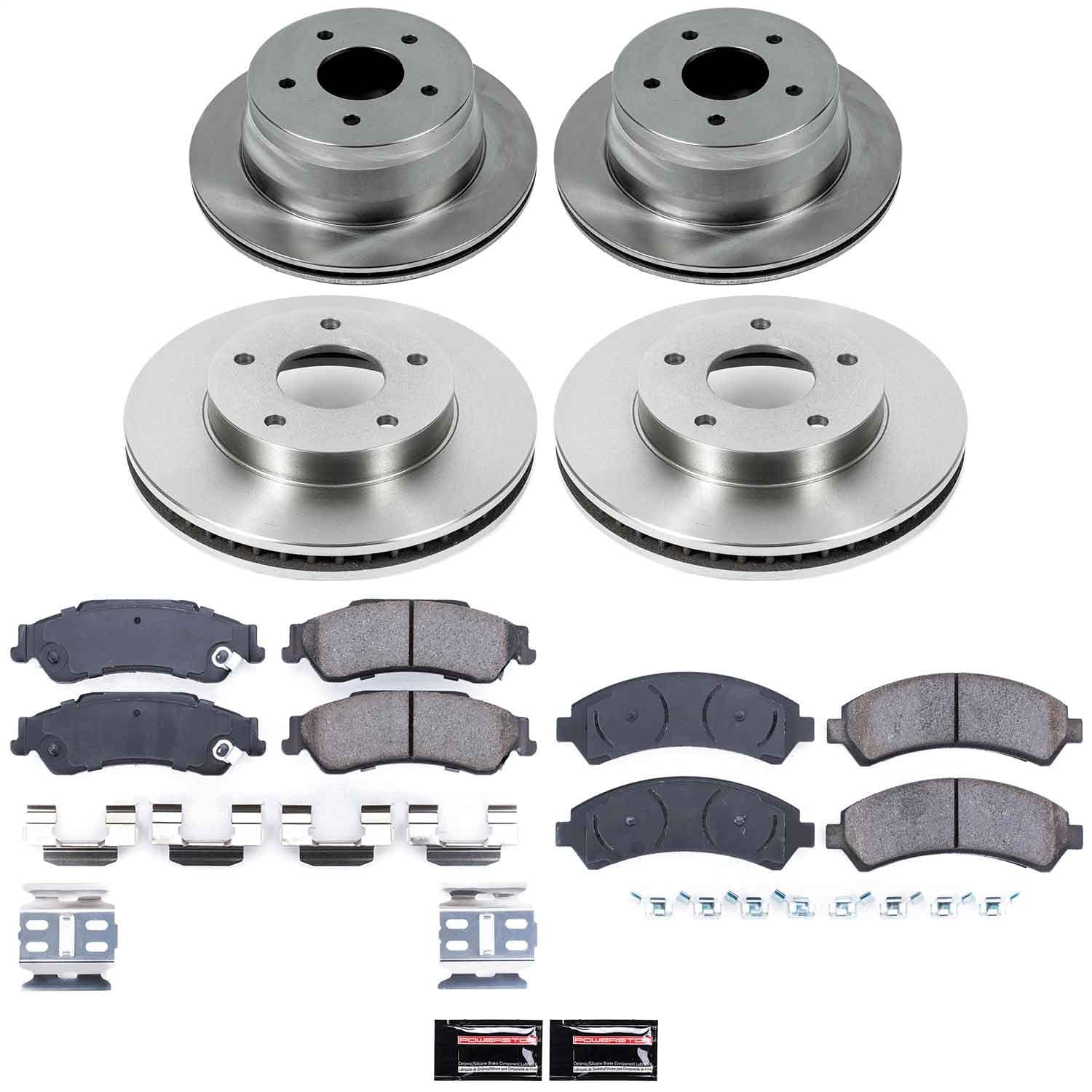 Power Stop - KOE2005 - Front and Rear - Disc Brake Pad and Rotor Kit image 1