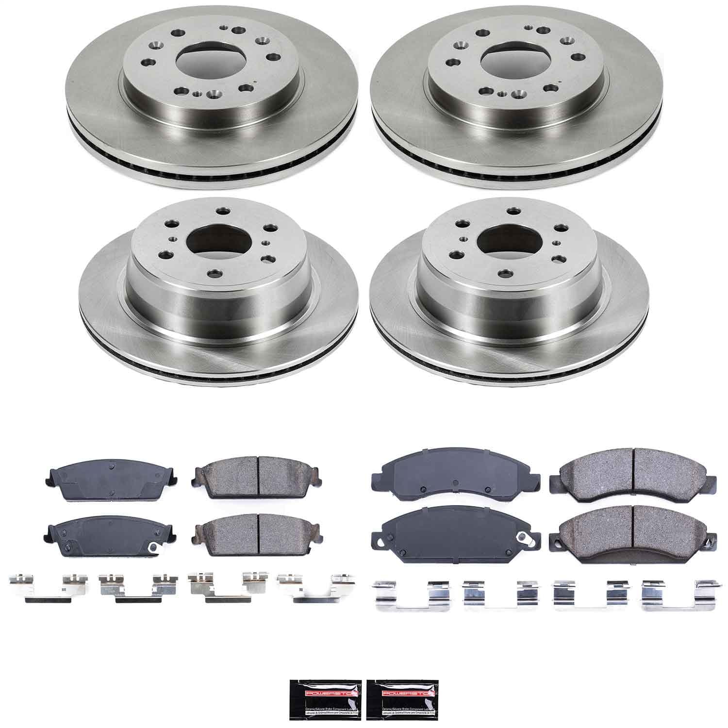 Power Stop - KOE2068 - Front and Rear - Disc Brake Pad and Rotor Kit image 1