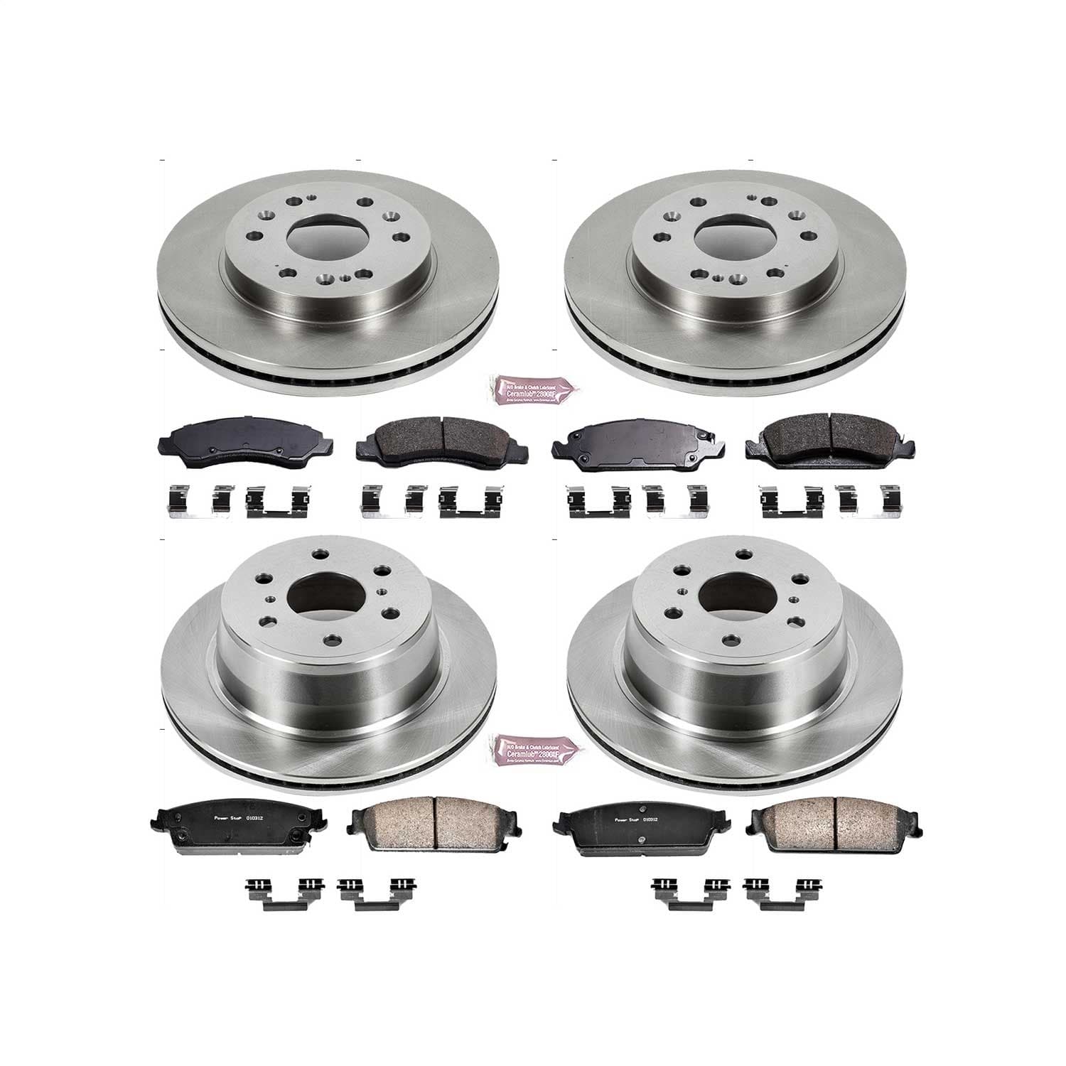 Power Stop - KOE2070 - Front and Rear - Disc Brake Pad and Rotor Kit image 1