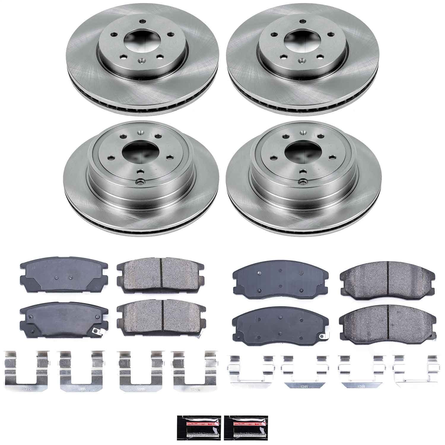 Power Stop - KOE2091 - Front and Rear - Disc Brake Pad and Rotor Kit image 1