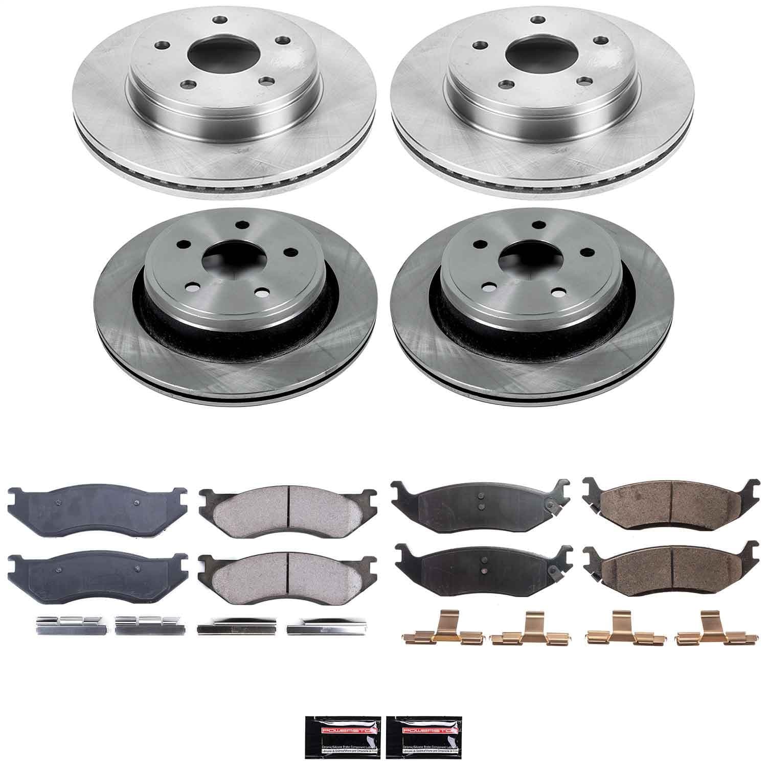 Power Stop - KOE2168 - Front and Rear - Disc Brake Pad and Rotor Kit image 1