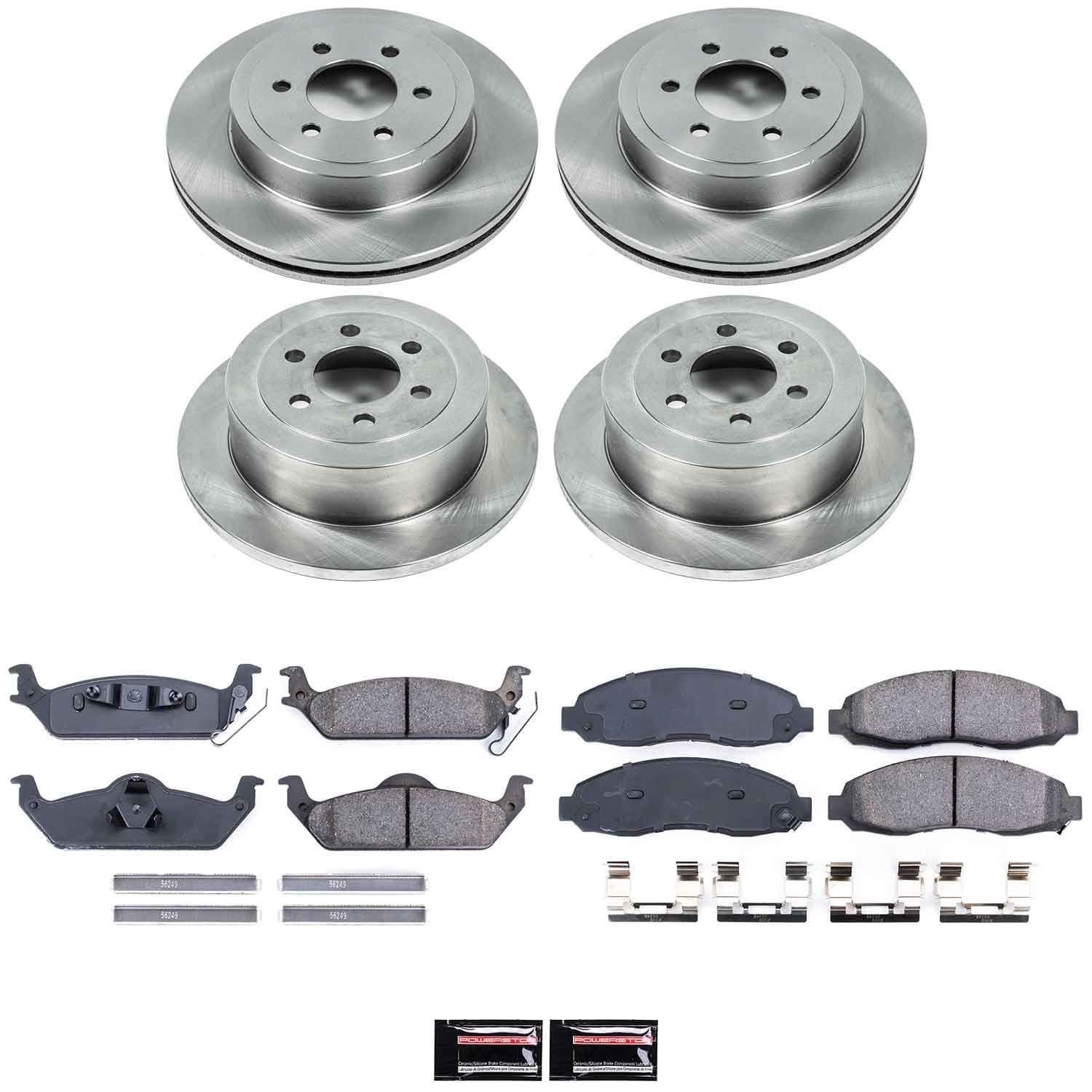 Power Stop - KOE2188 - Front and Rear - Disc Brake Pad and Rotor Kit image 1