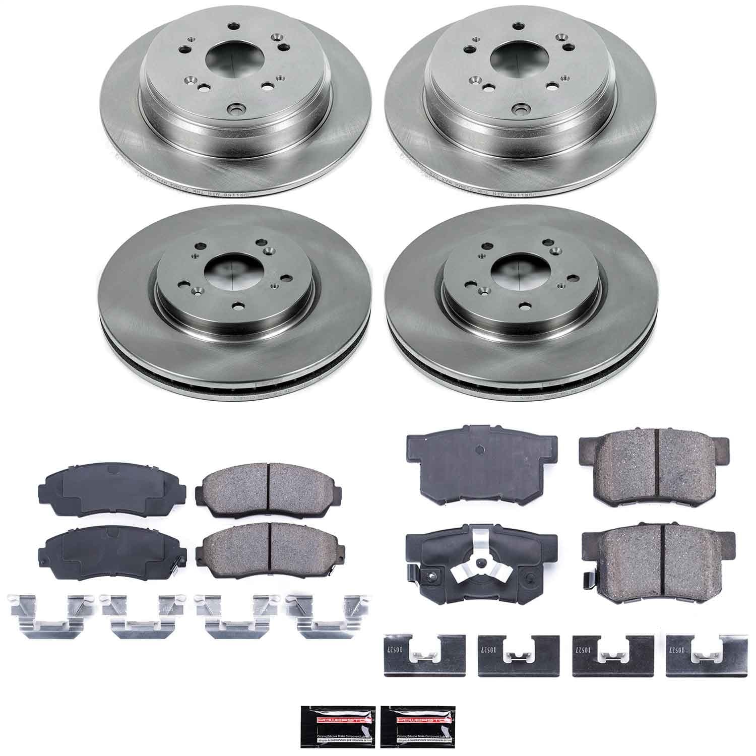Power Stop - KOE229 - Front and Rear - Disc Brake Pad and Rotor Kit image 1
