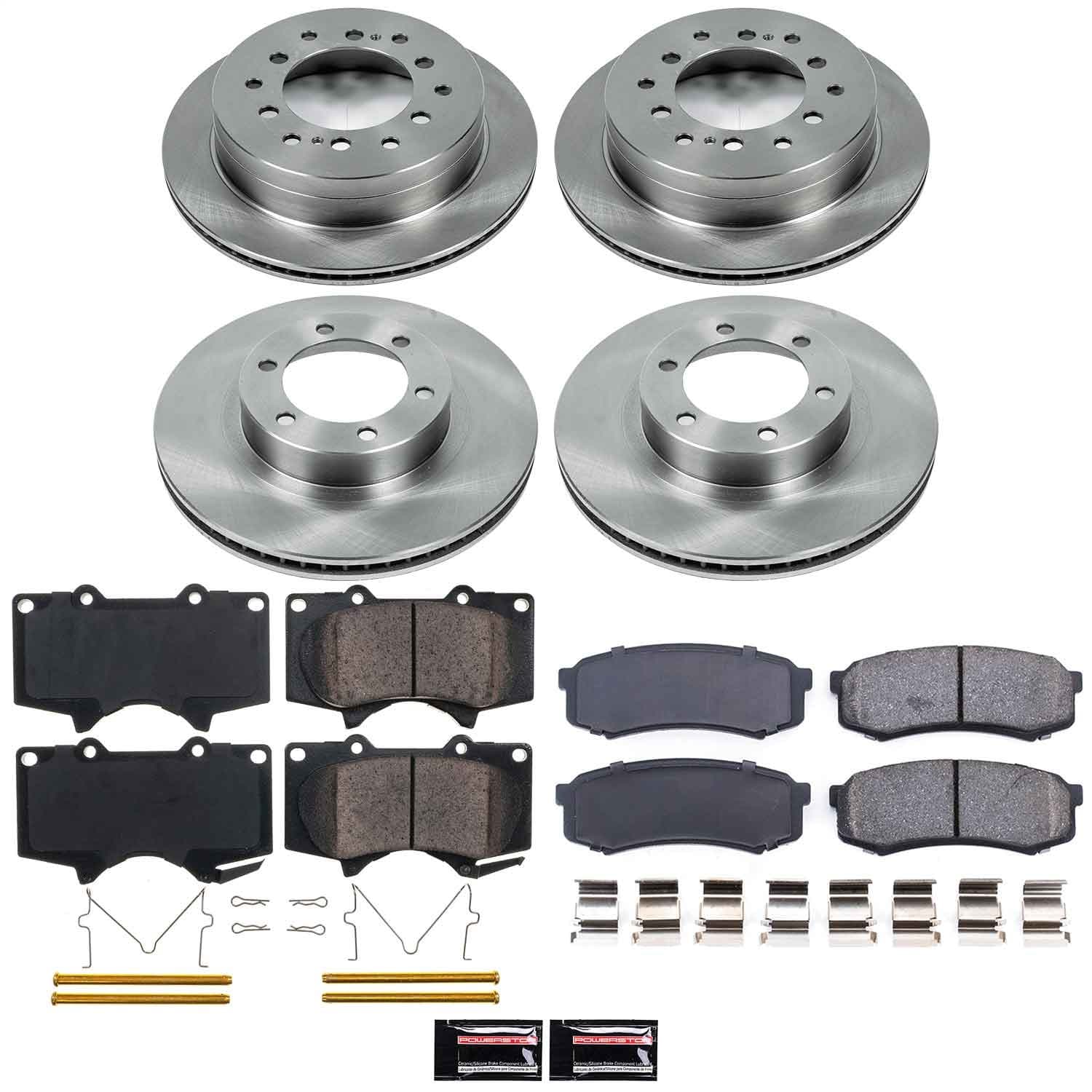 Power Stop - KOE2422 - Front and Rear - Disc Brake Pad and Rotor Kit image 1