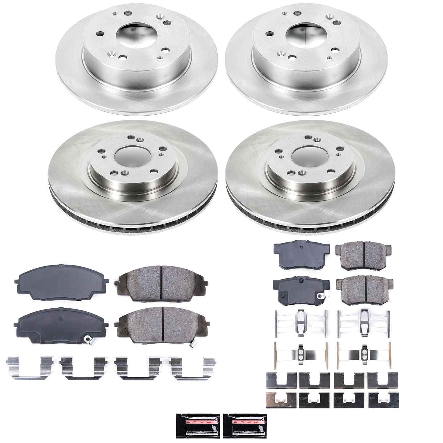 Power Stop - KOE2441 - Front and Rear - Disc Brake Pad and Rotor Kit image 1