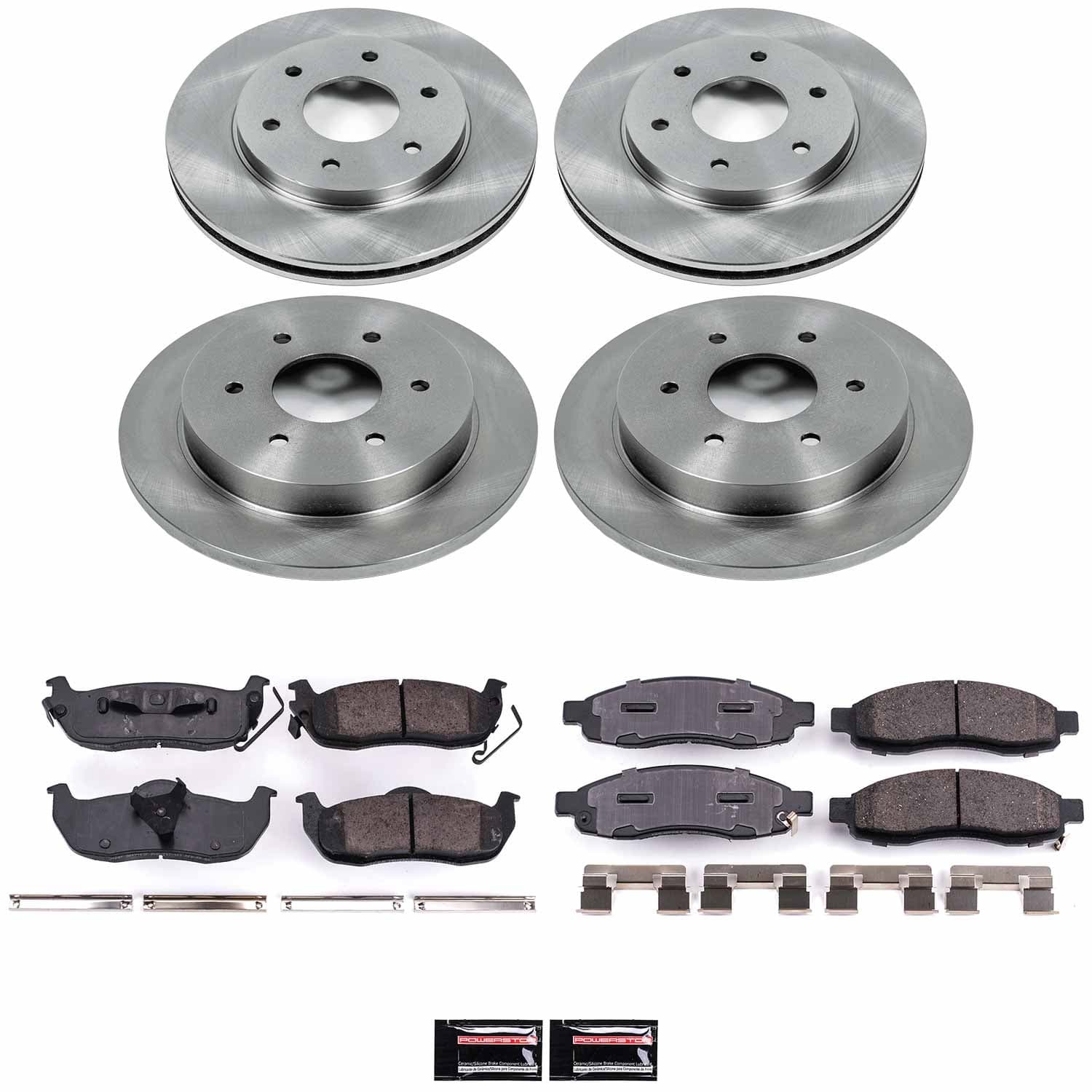 Power Stop - KOE2443 - Front and Rear - Disc Brake Pad and Rotor Kit image 1