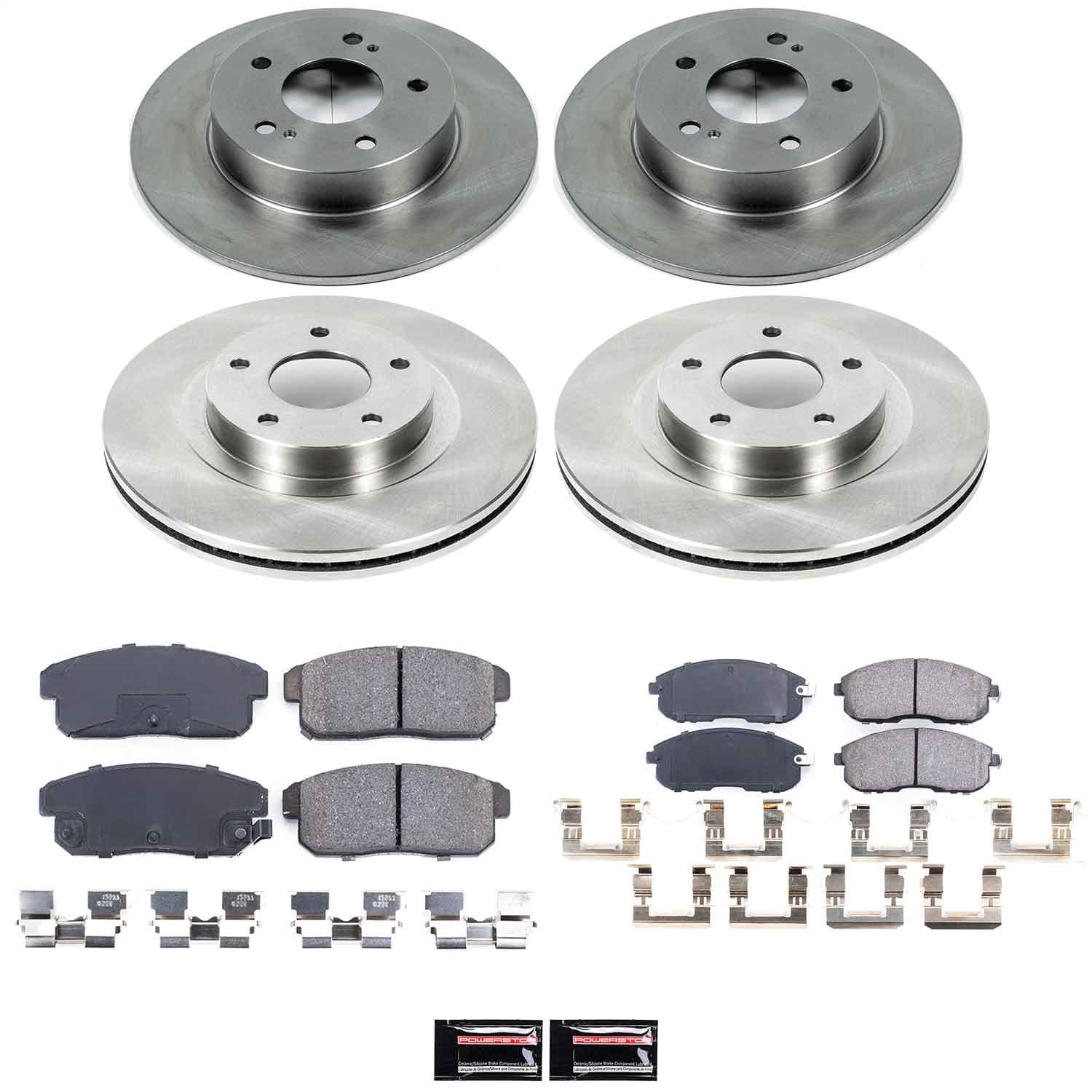 Power Stop - KOE2706 - Front and Rear - Disc Brake Pad and Rotor Kit image 1