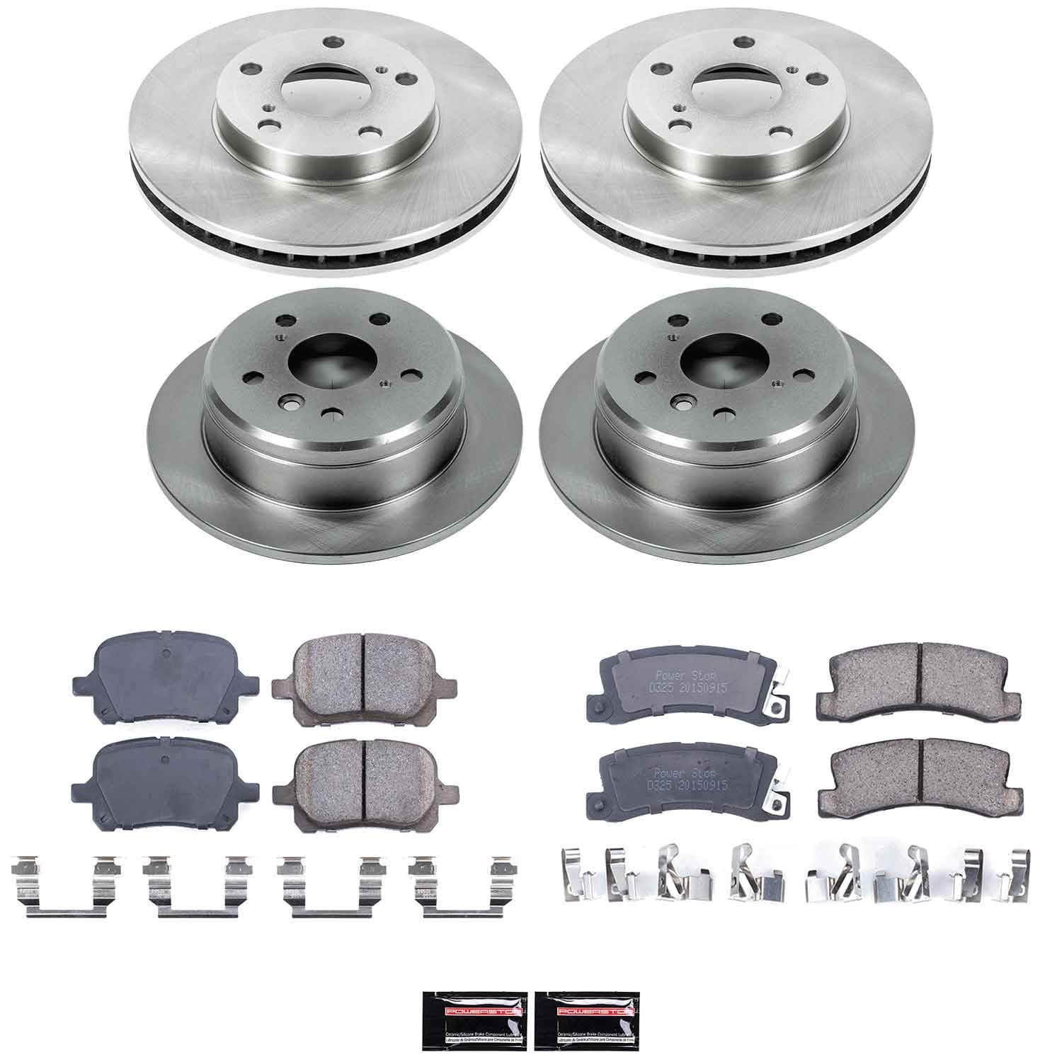 Power Stop - KOE2713 - Front and Rear - Disc Brake Pad and Rotor Kit image 1