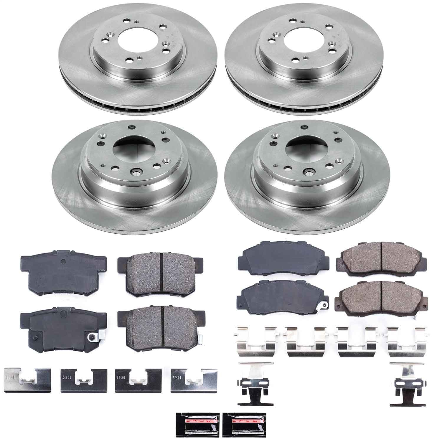 Power Stop - KOE2717 - Front and Rear - Disc Brake Pad and Rotor Kit image 1