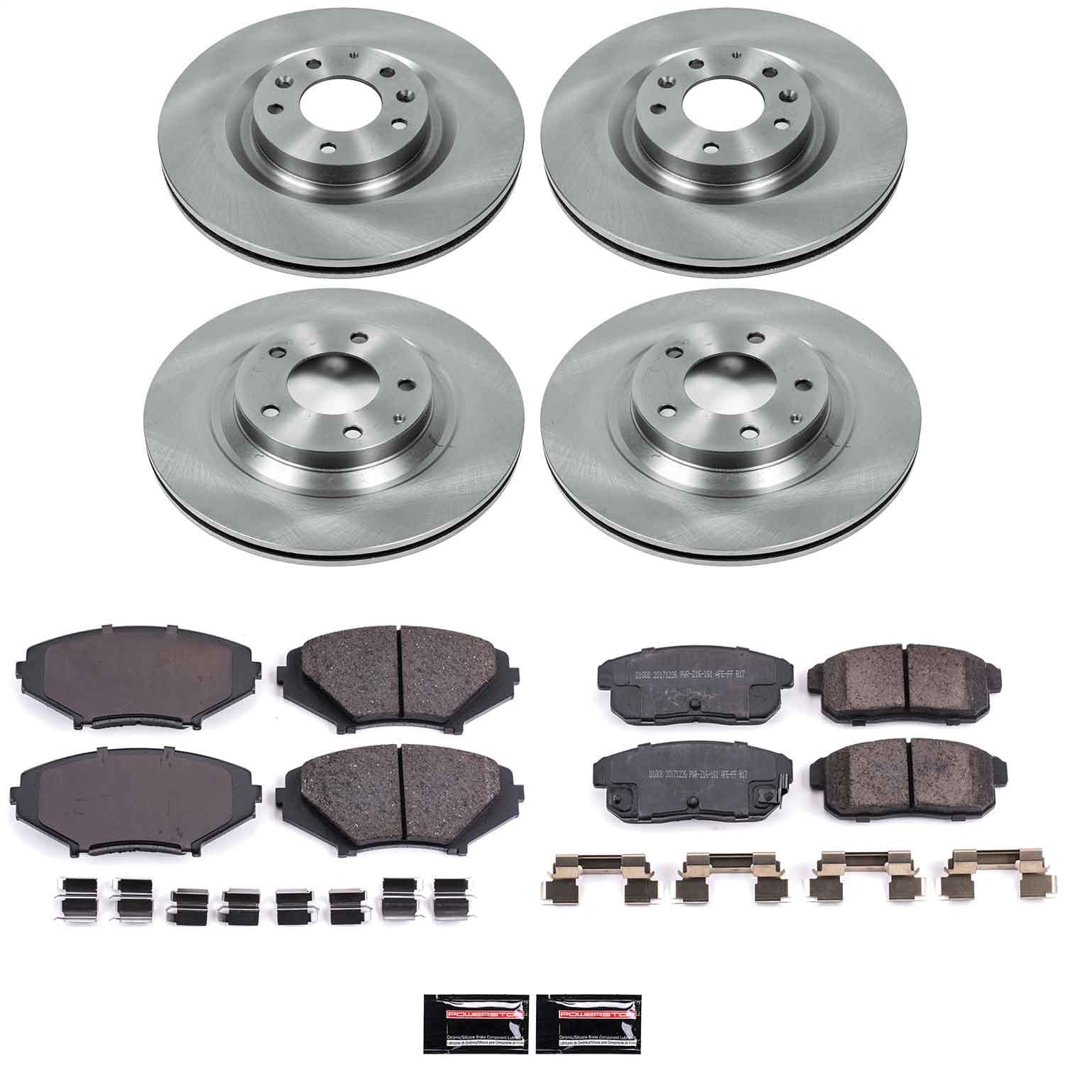 Power Stop - KOE2727 - Front and Rear - Disc Brake Pad and Rotor Kit image 1