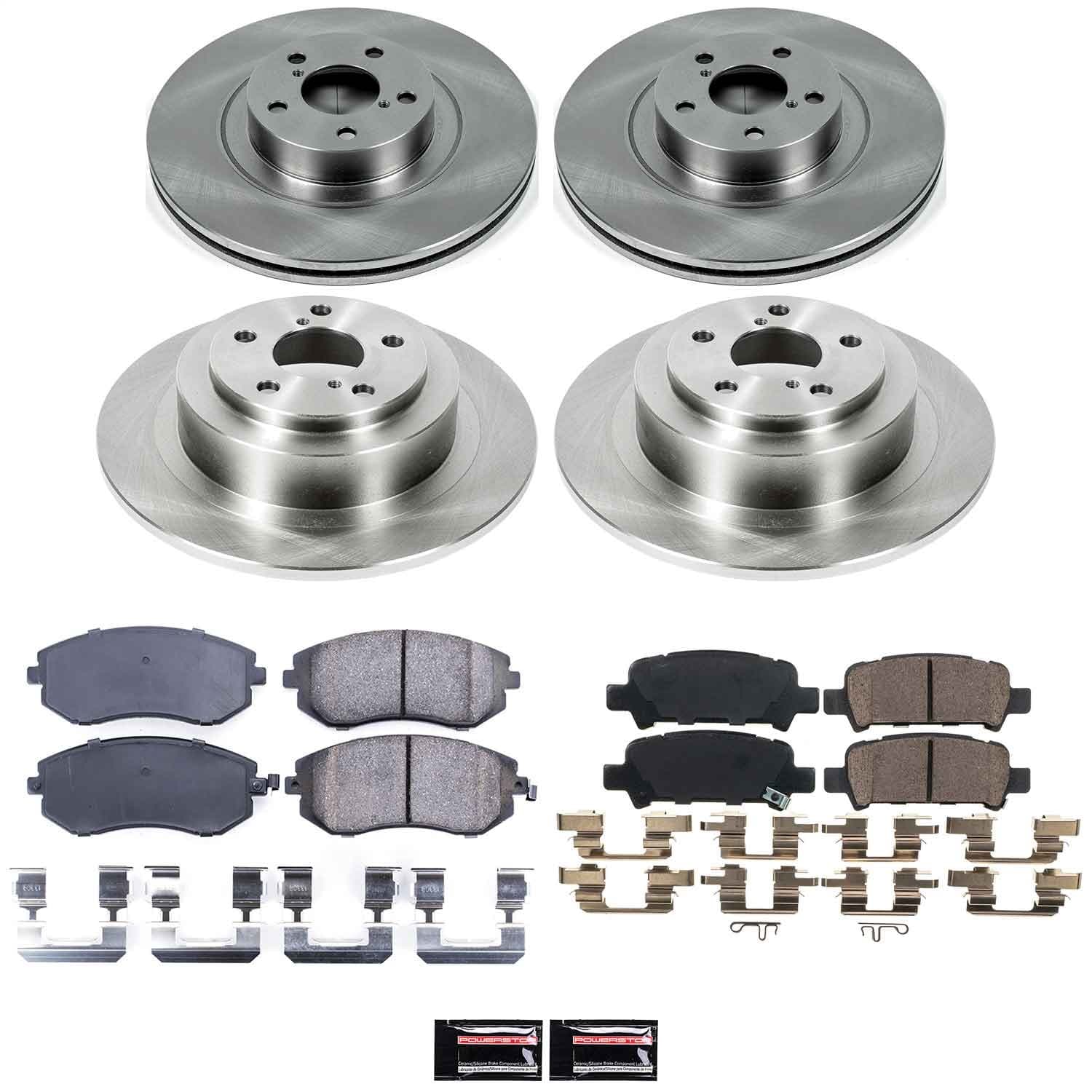 Power Stop - KOE2748 - Front and Rear - Disc Brake Pad and Rotor Kit image 1