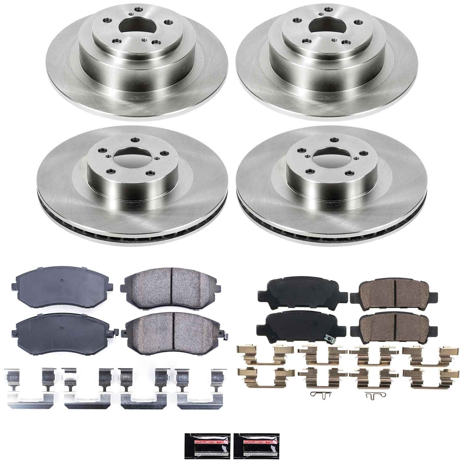 Power Stop - KOE2751 - Front and Rear - Disc Brake Pad and Rotor Kit image 1