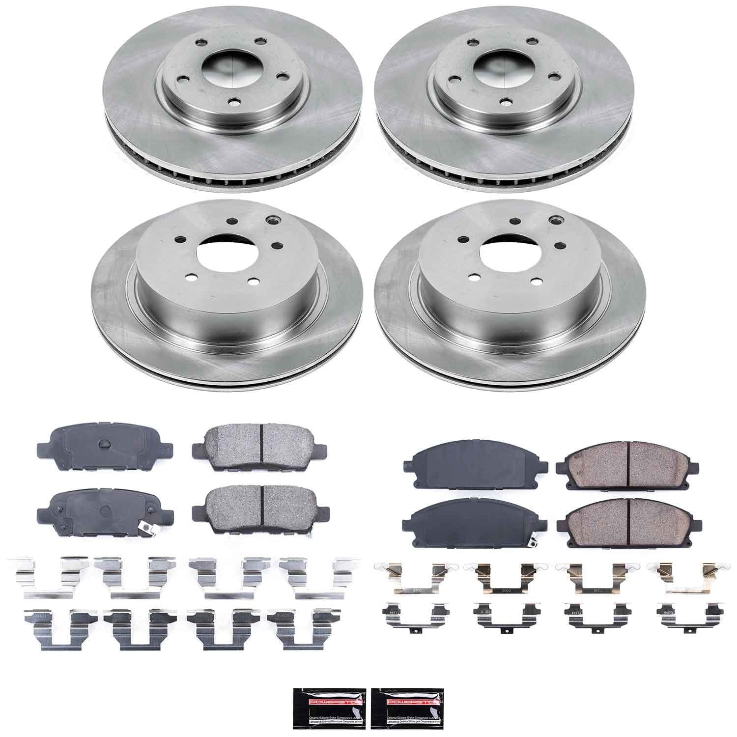 Power Stop - KOE2766 - Front and Rear - Disc Brake Pad and Rotor Kit image 1