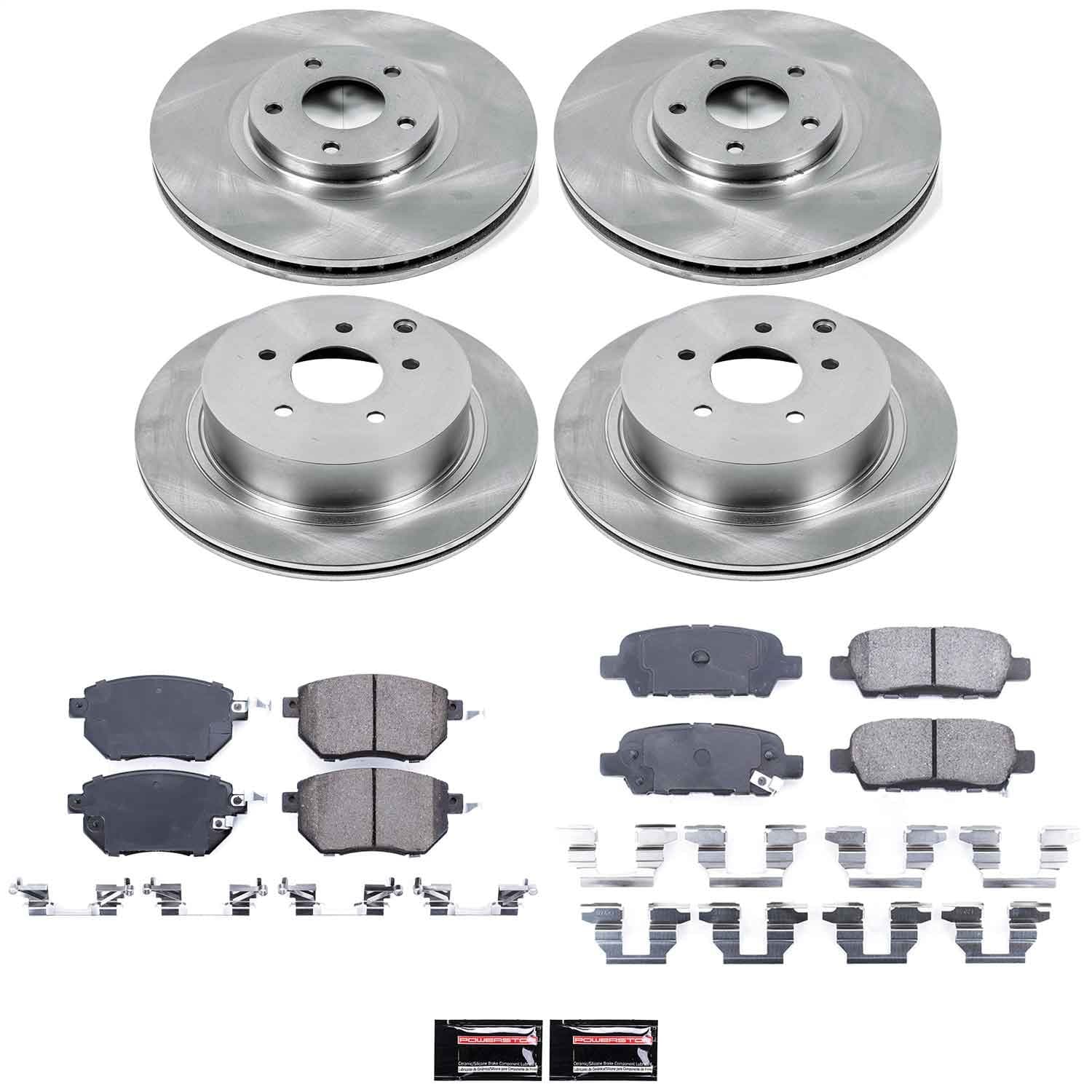 Power Stop - KOE2767 - Front and Rear - Disc Brake Pad and Rotor Kit image 1