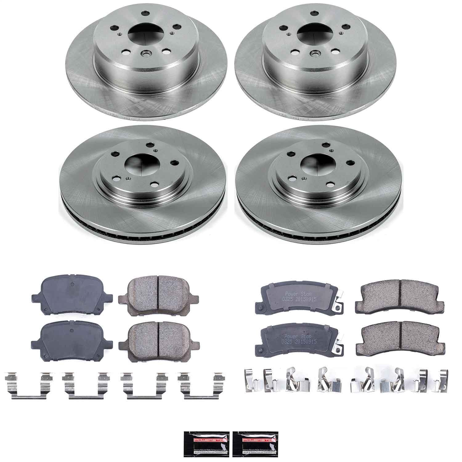 Power Stop - KOE2774 - Front and Rear - Disc Brake Pad and Rotor Kit image 1