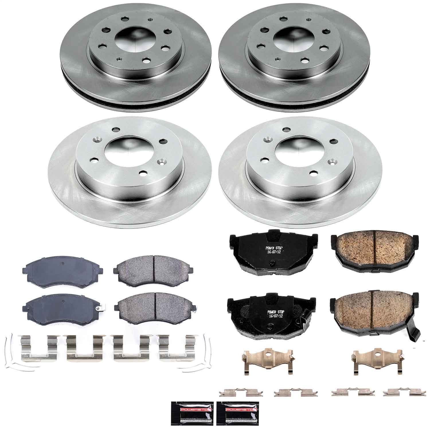 Power Stop - KOE2778 - Front and Rear - Disc Brake Pad and Rotor Kit image 1