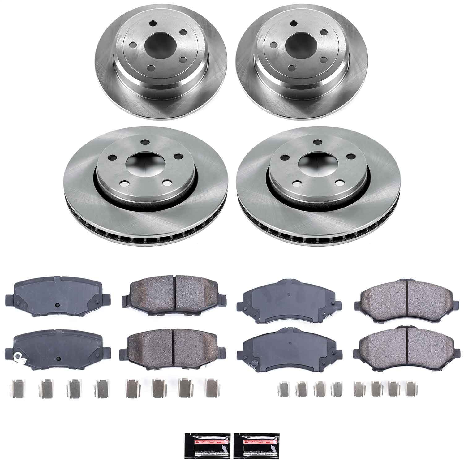 Power Stop - KOE2798 - Front and Rear - Disc Brake Pad and Rotor Kit image 1
