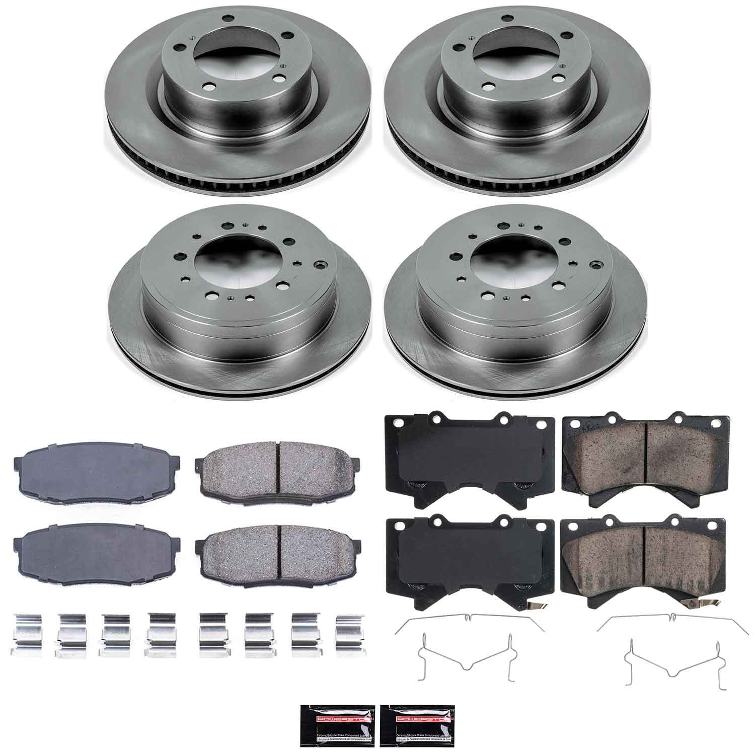 Power Stop - KOE2813 - Front and Rear - Disc Brake Pad and Rotor Kit image 1