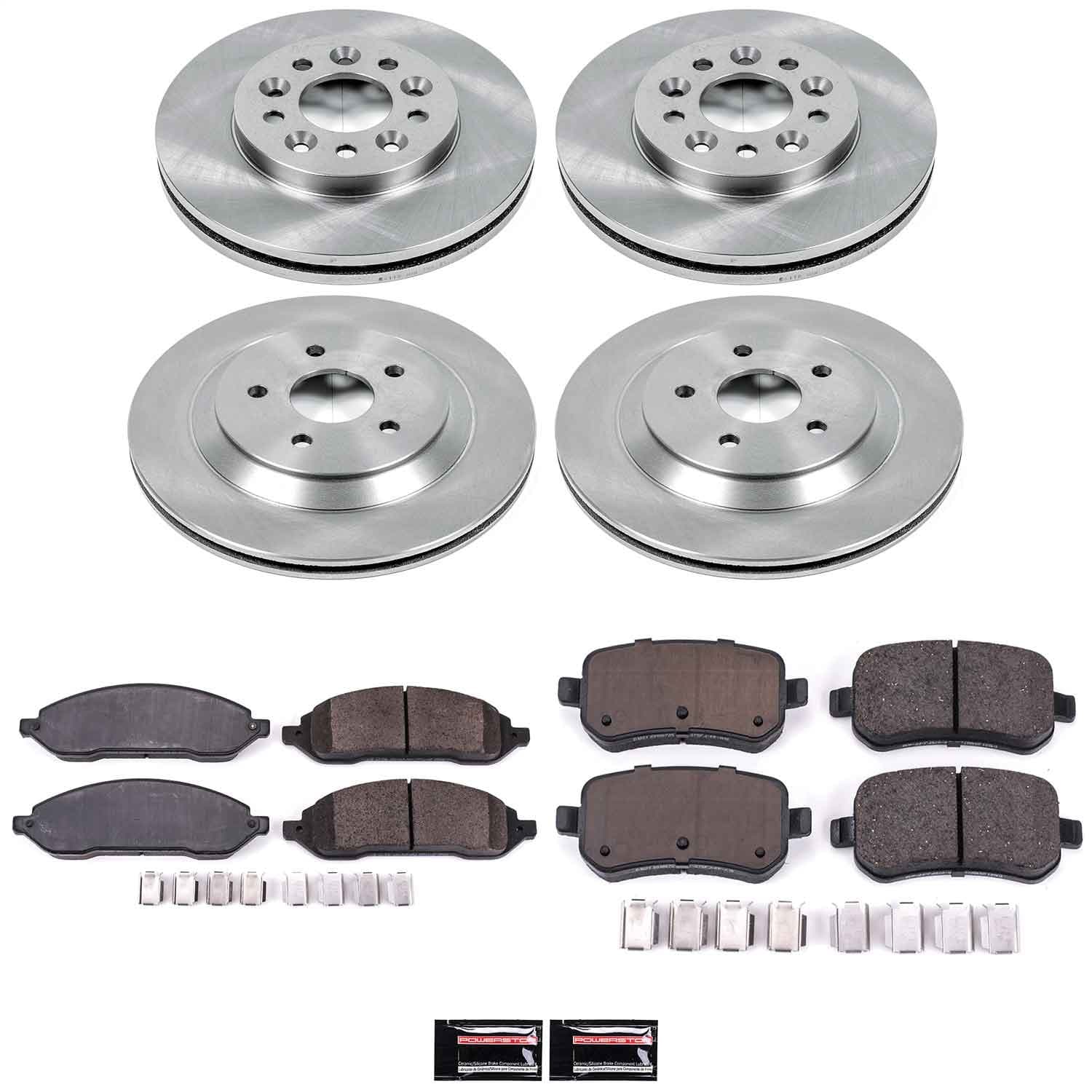 Power Stop - KOE2828 - Front and Rear - Disc Brake Pad and Rotor Kit image 1