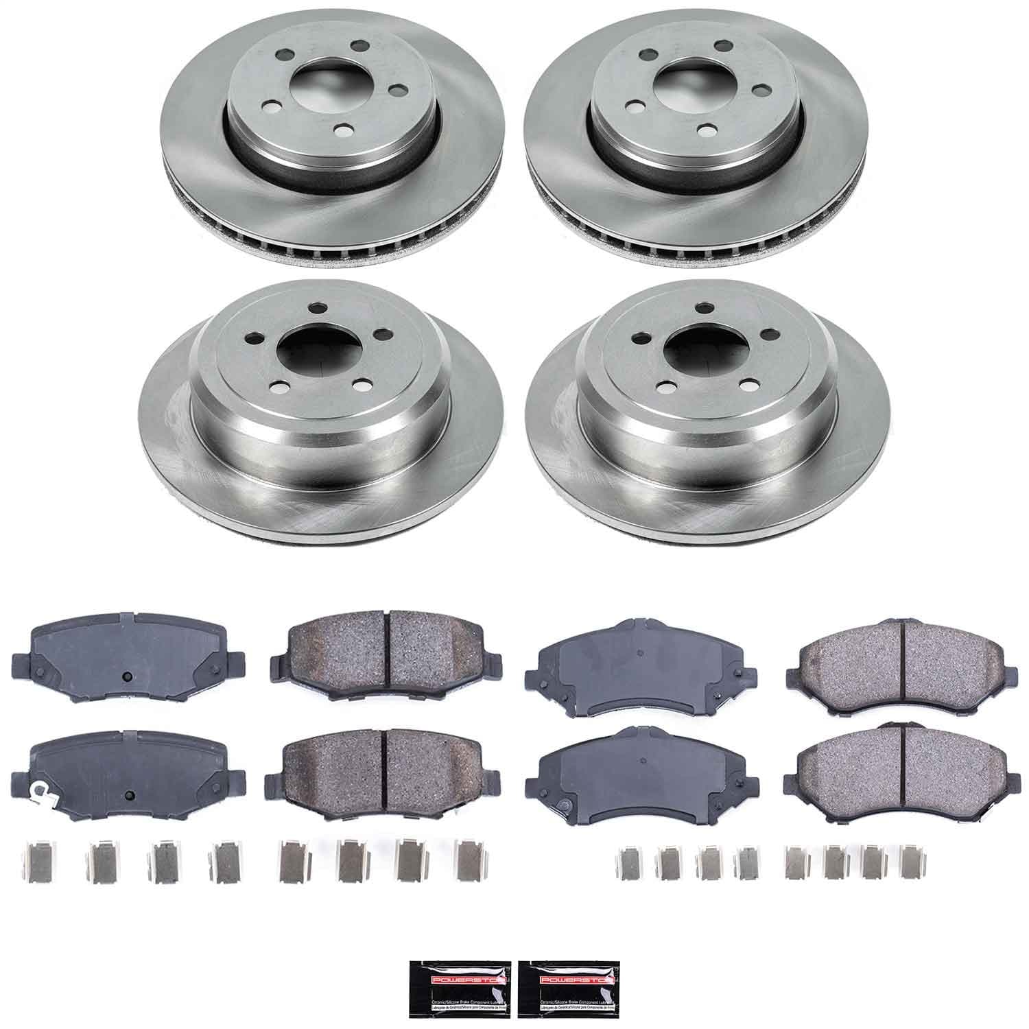 Power Stop - KOE2832 - Front and Rear - Disc Brake Pad and Rotor Kit image 1