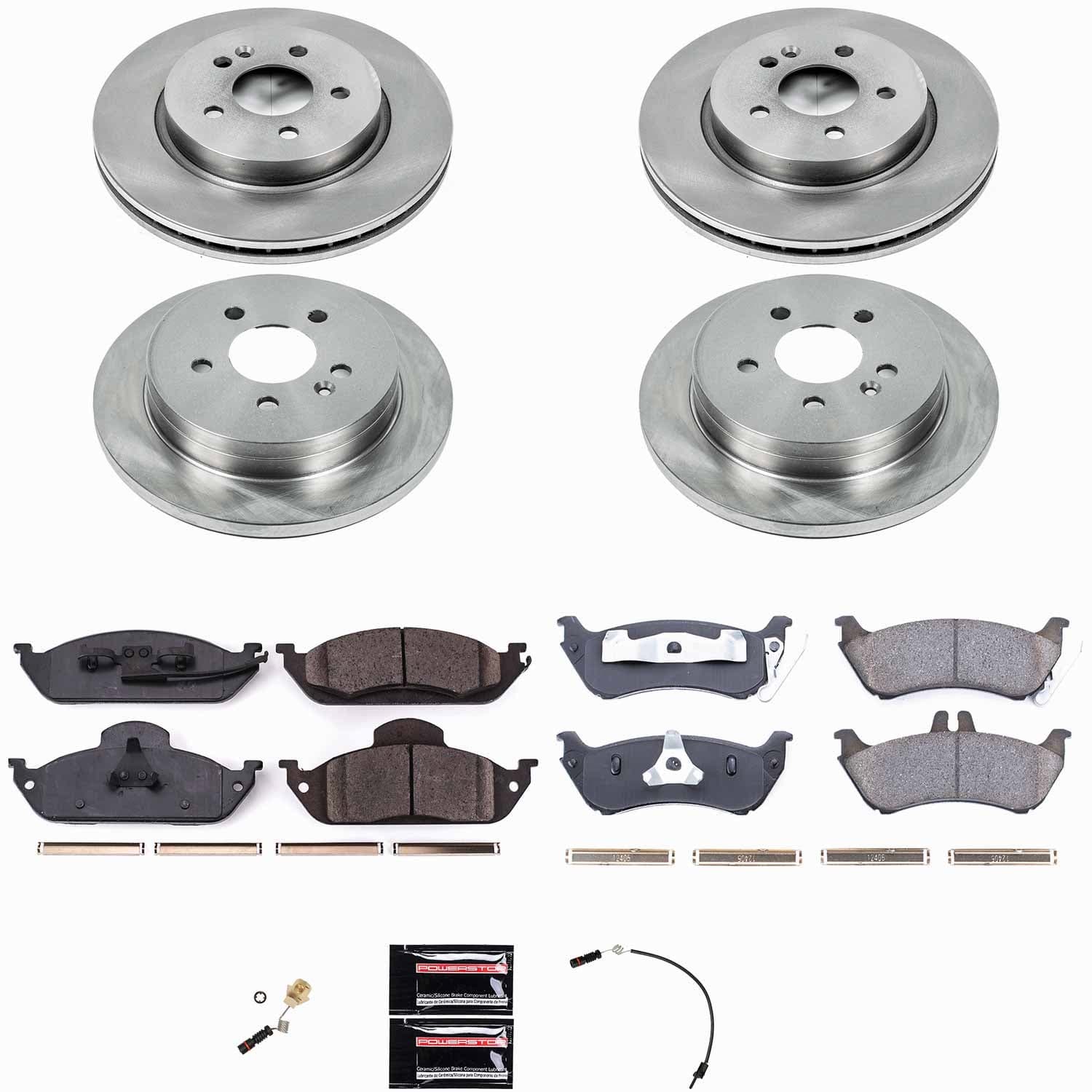 Power Stop - KOE2833 - Front and Rear - Disc Brake Pad and Rotor Kit image 1