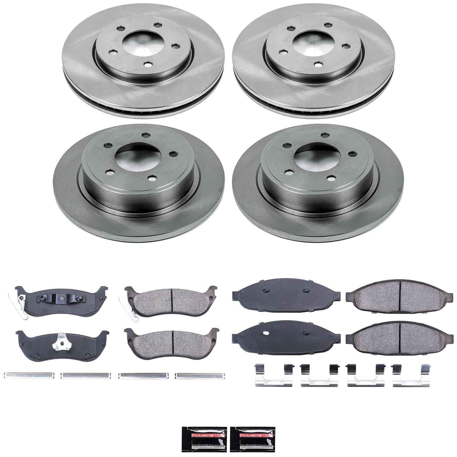 Power Stop - KOE2838 - Front and Rear - Disc Brake Pad and Rotor Kit image 1