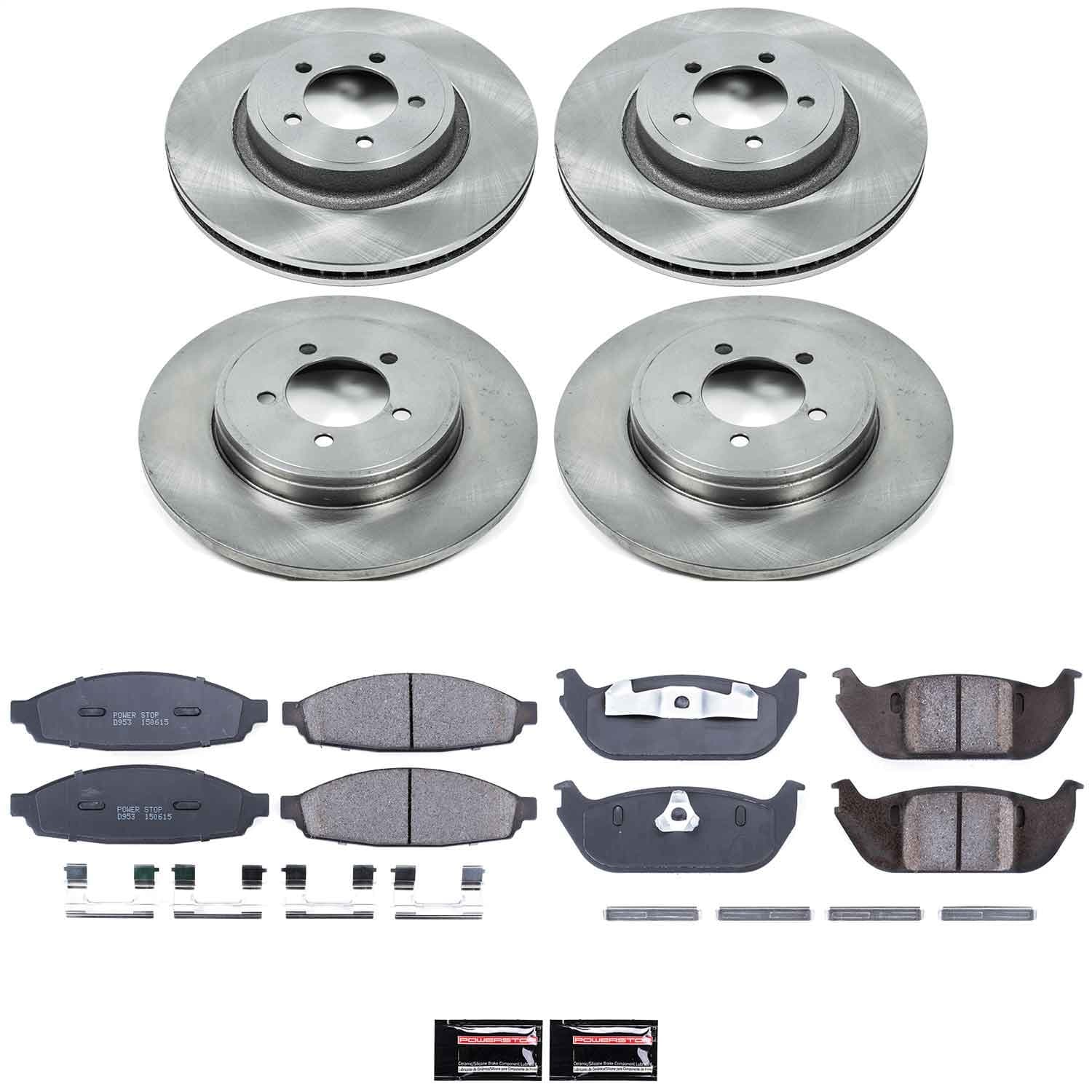 Power Stop - KOE2839 - Front and Rear - Disc Brake Pad and Rotor Kit image 1