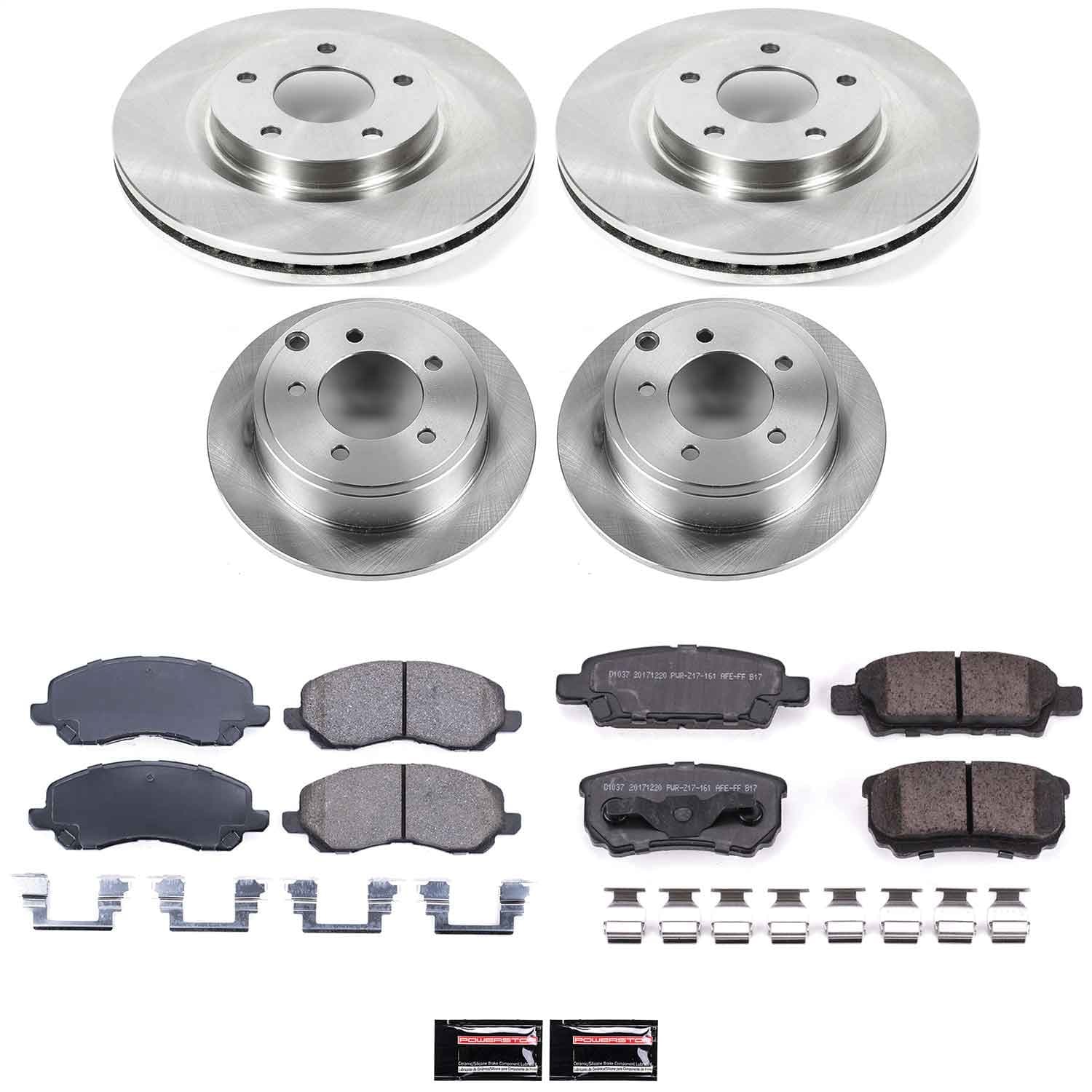 Power Stop - KOE2840 - Front and Rear - Disc Brake Pad and Rotor Kit image 1