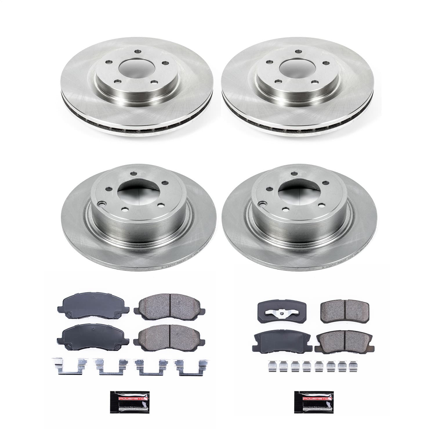 Power Stop - KOE2848 - Front and Rear - Disc Brake Pad and Rotor Kit image 1