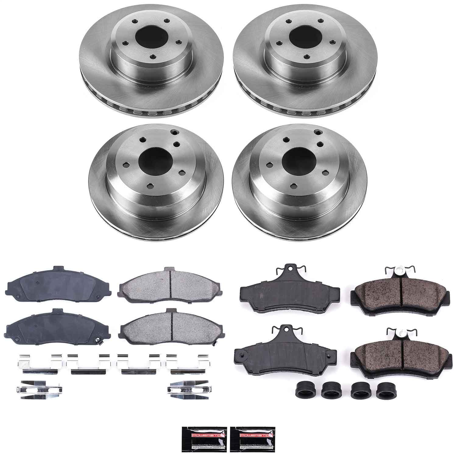 Power Stop - KOE2893 - Front and Rear - Disc Brake Pad and Rotor Kit image 1
