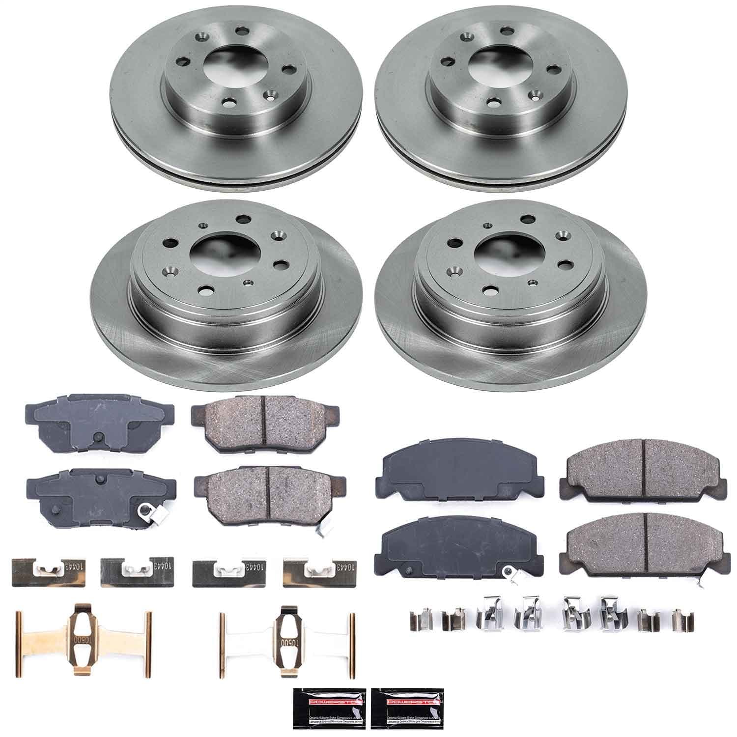Power Stop - KOE399 - Front and Rear - Disc Brake Pad and Rotor Kit image 1